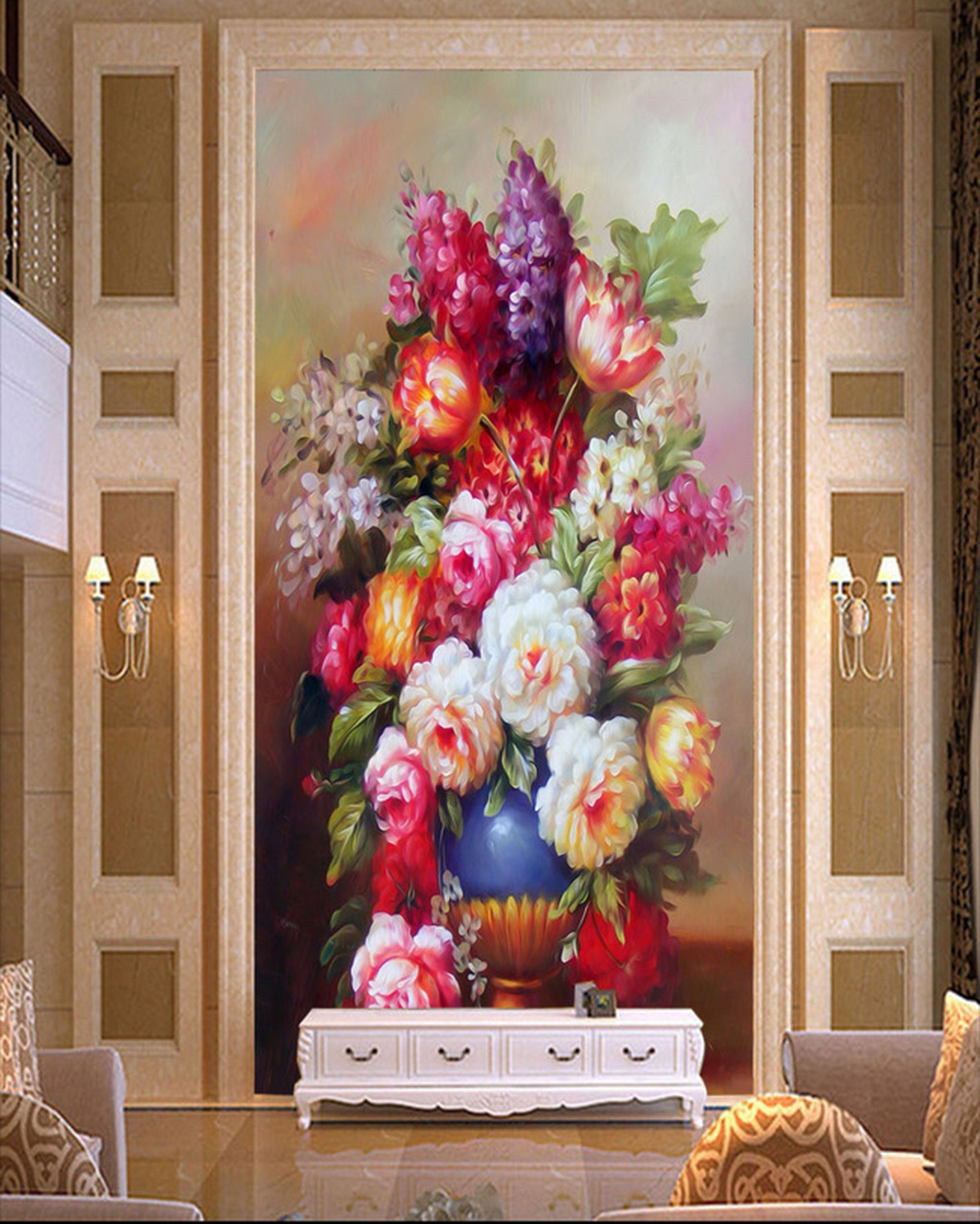 3D Vintage Flower WC860 Wall Murals Wallpaper AJ Wallpaper 2