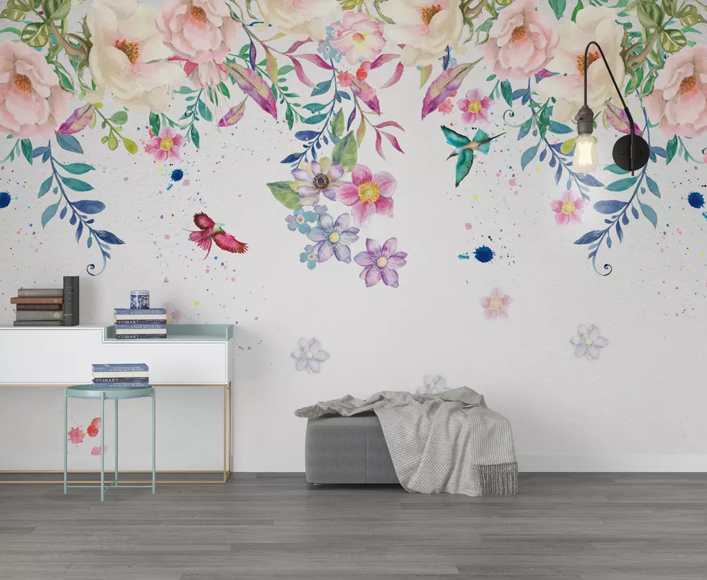 3D Vine Flower Butterfly 224 Wallpaper AJ Wallpaper 2