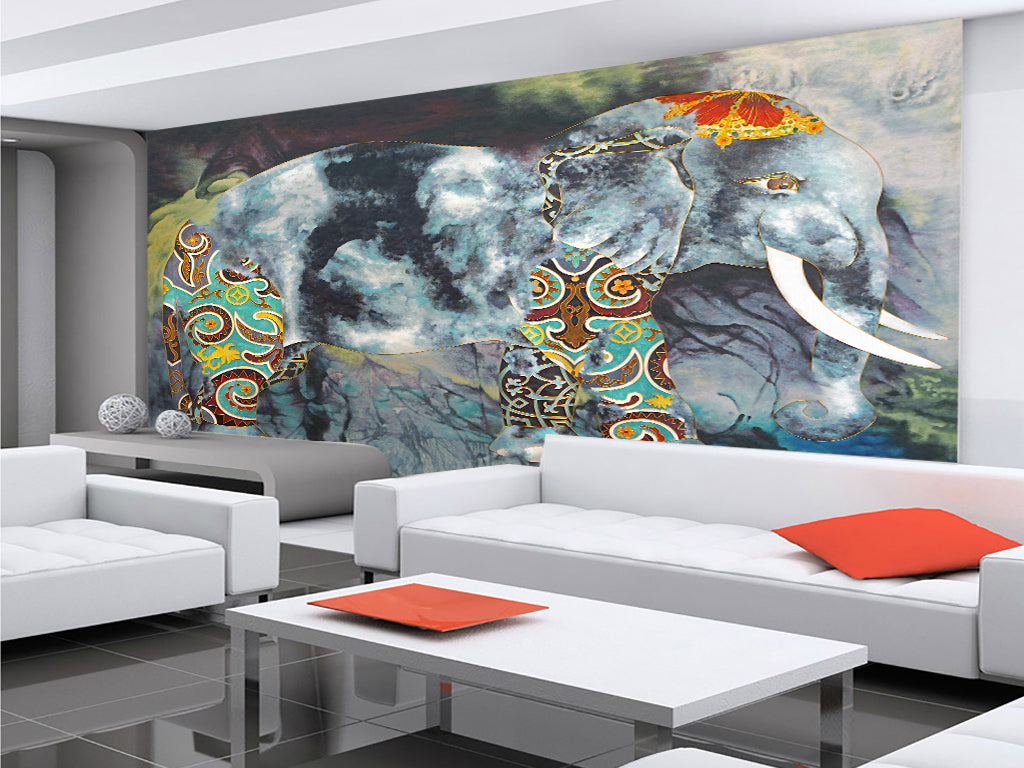 3D Cute Elephant WG237 Wall Murals