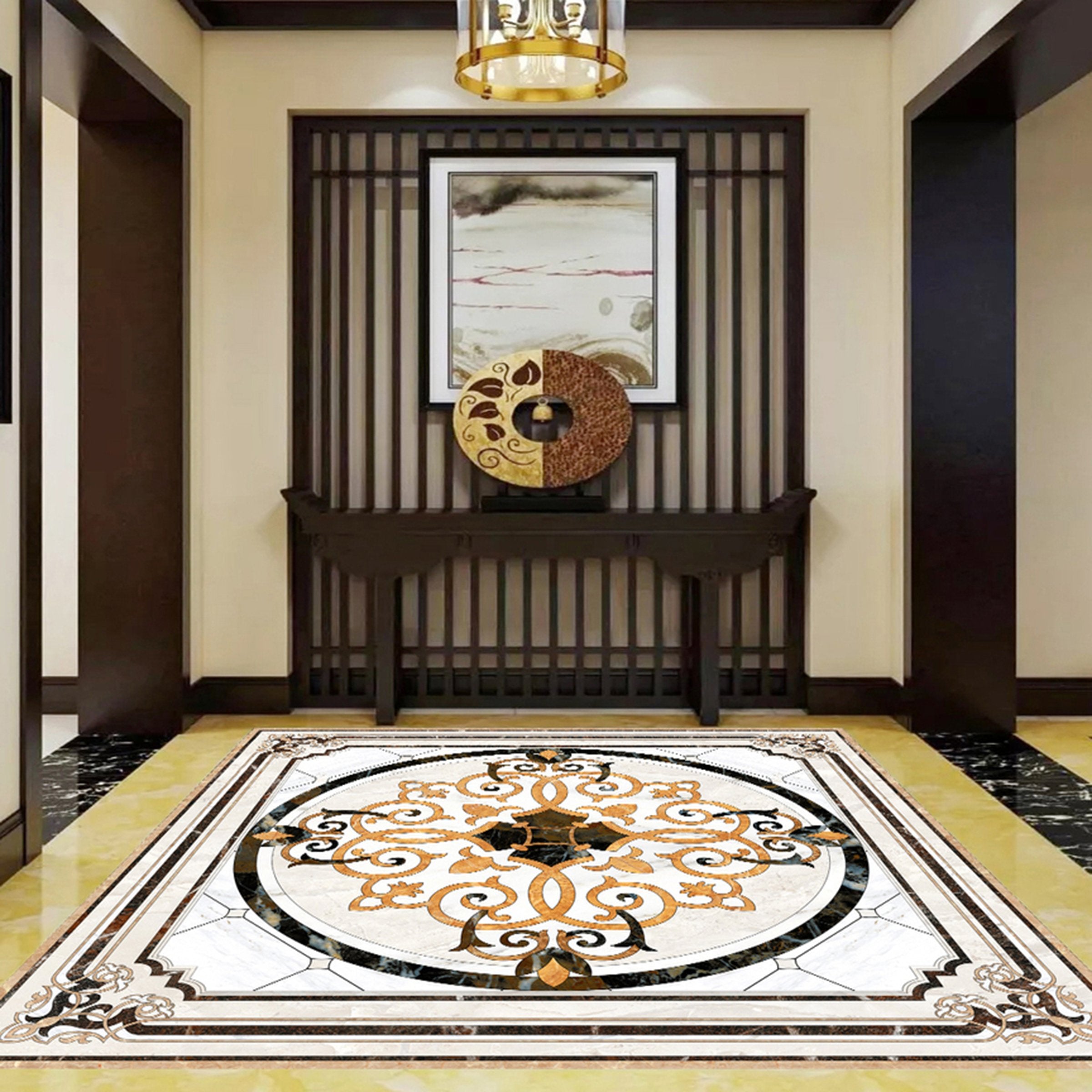 3D Round Marble Pattern WG753 Floor Mural Wallpaper AJ Wallpaper 2