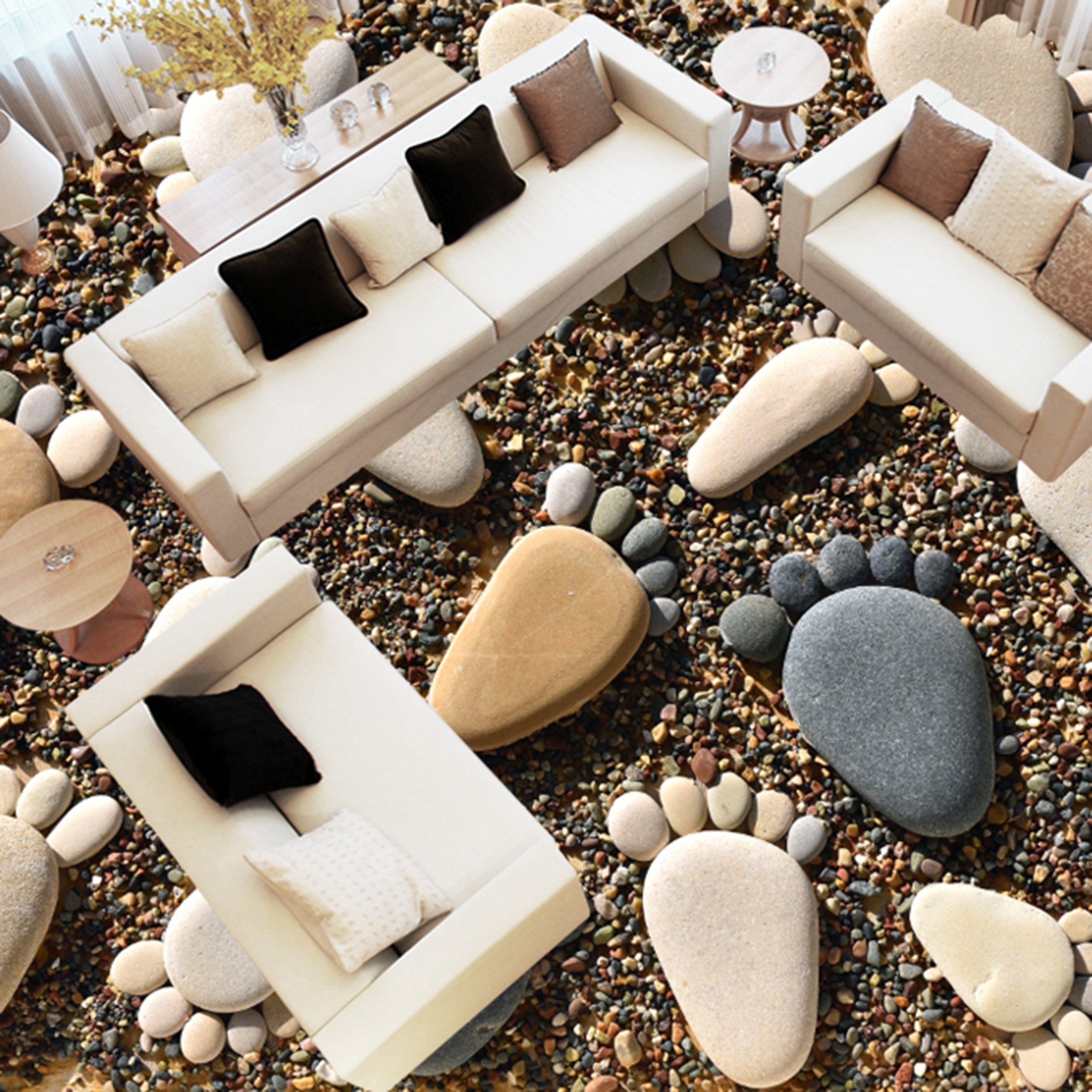3D Stone Foot Board WG519 Floor Mural Wallpaper AJ Wallpaper 2