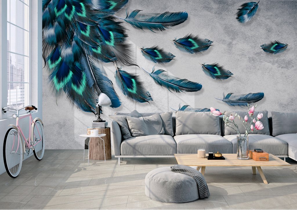 3D Feather 91 Wall Murals Wallpaper AJ Wallpaper 2