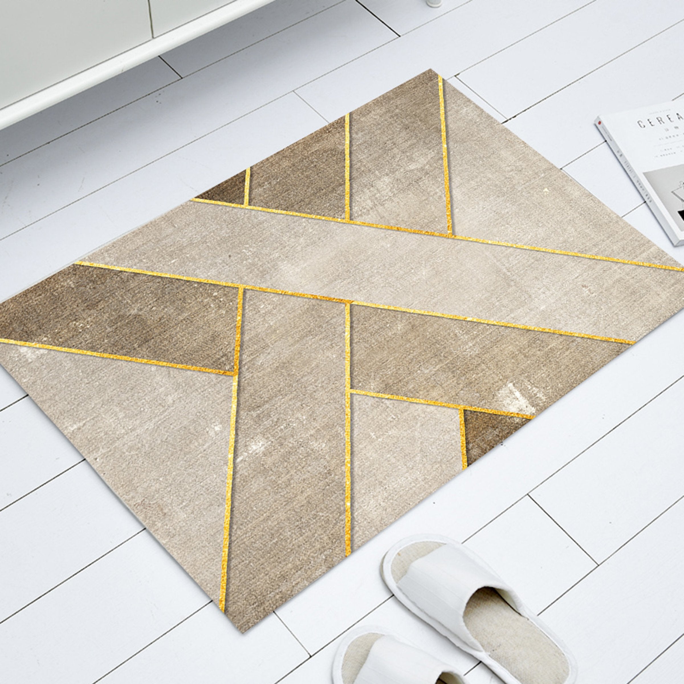 3D Color Geometry WG212 Non Slip Rug Mat Mat AJ Creativity Home