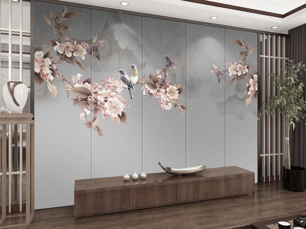 3D Bird Branch 459 Wall Murals Wallpaper AJ Wallpaper 2