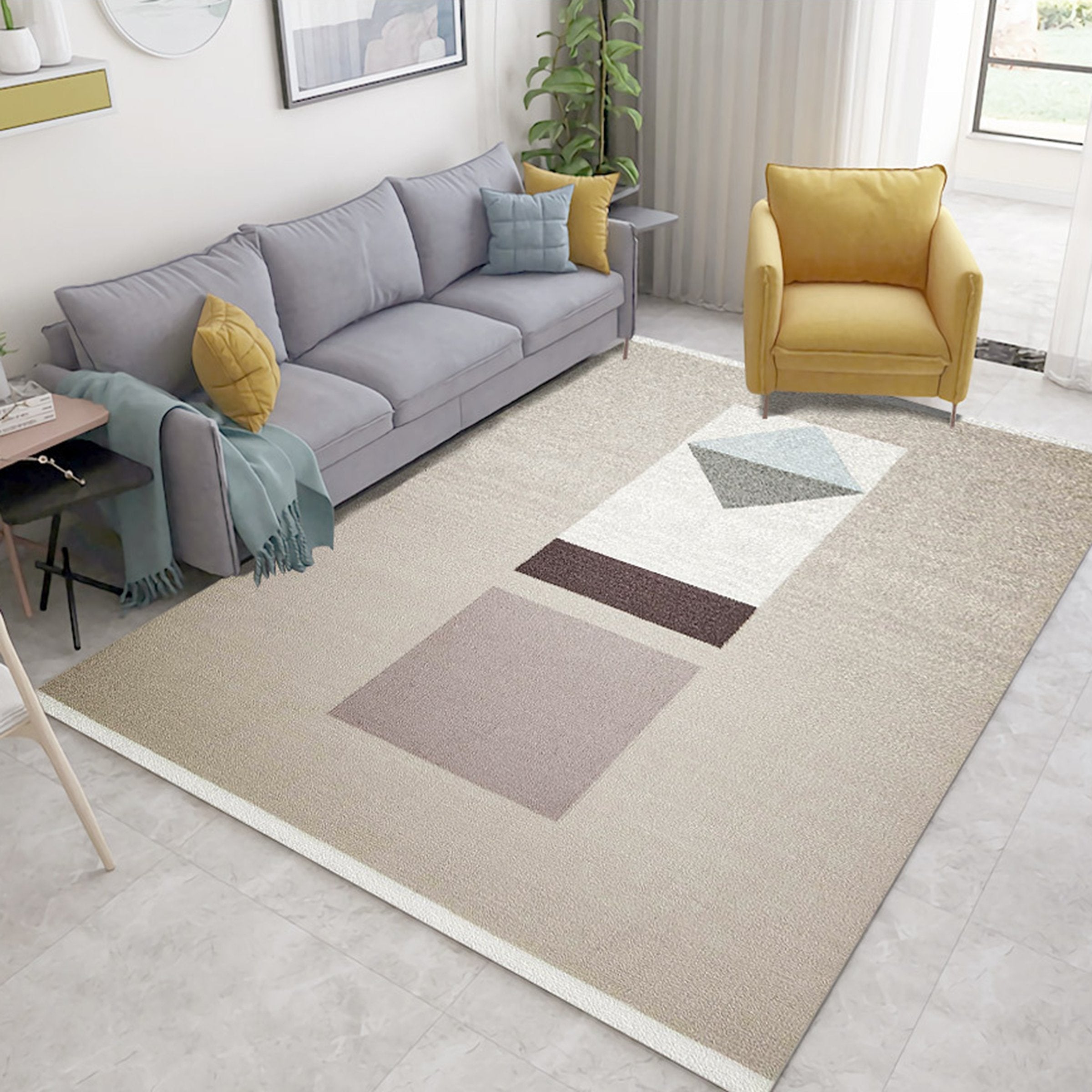 3D Color Geometry WG192 Non Slip Rug Mat Mat AJ Creativity Home