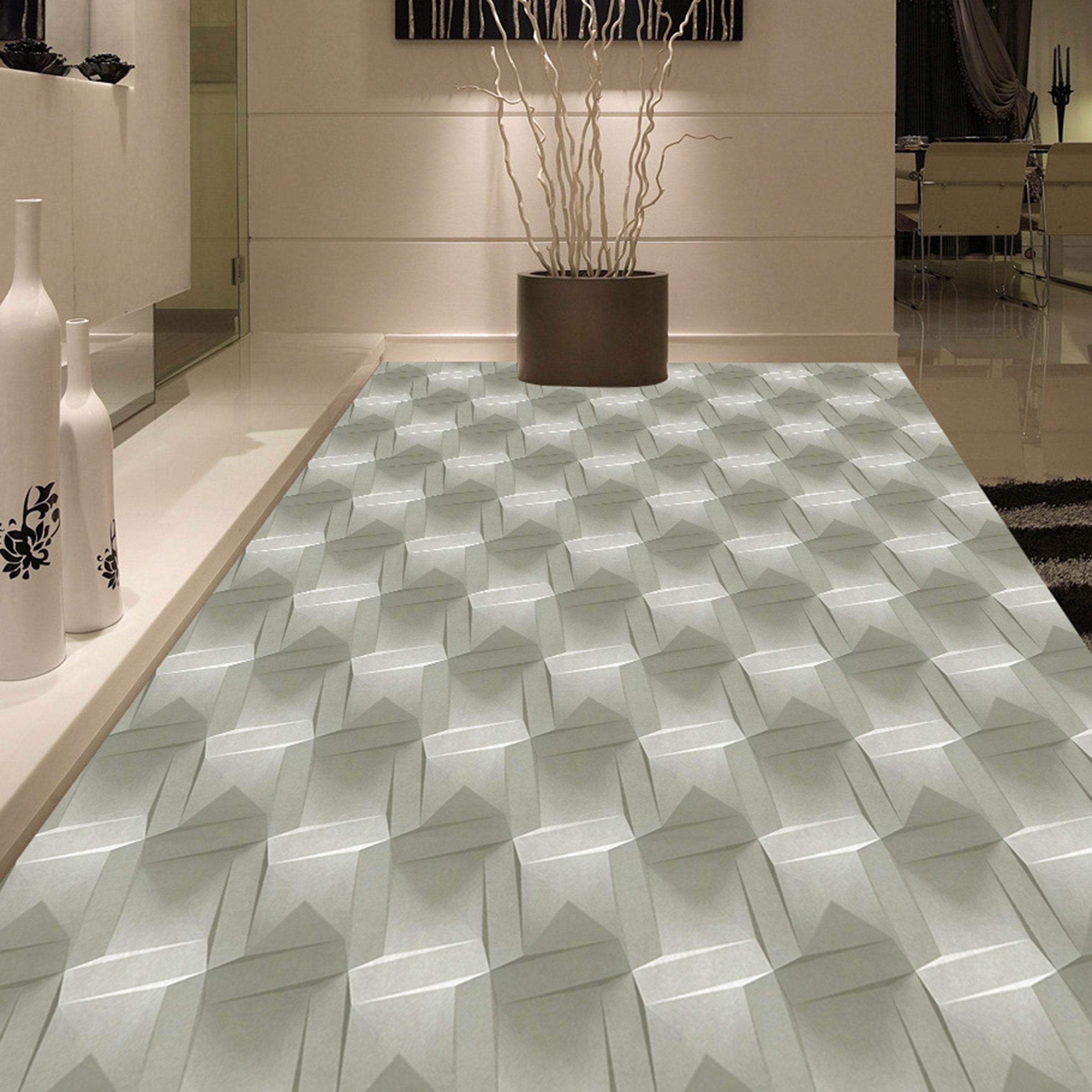 3D Geometric Patterns WG055 Floor Mural Wallpaper AJ Wallpaper 2