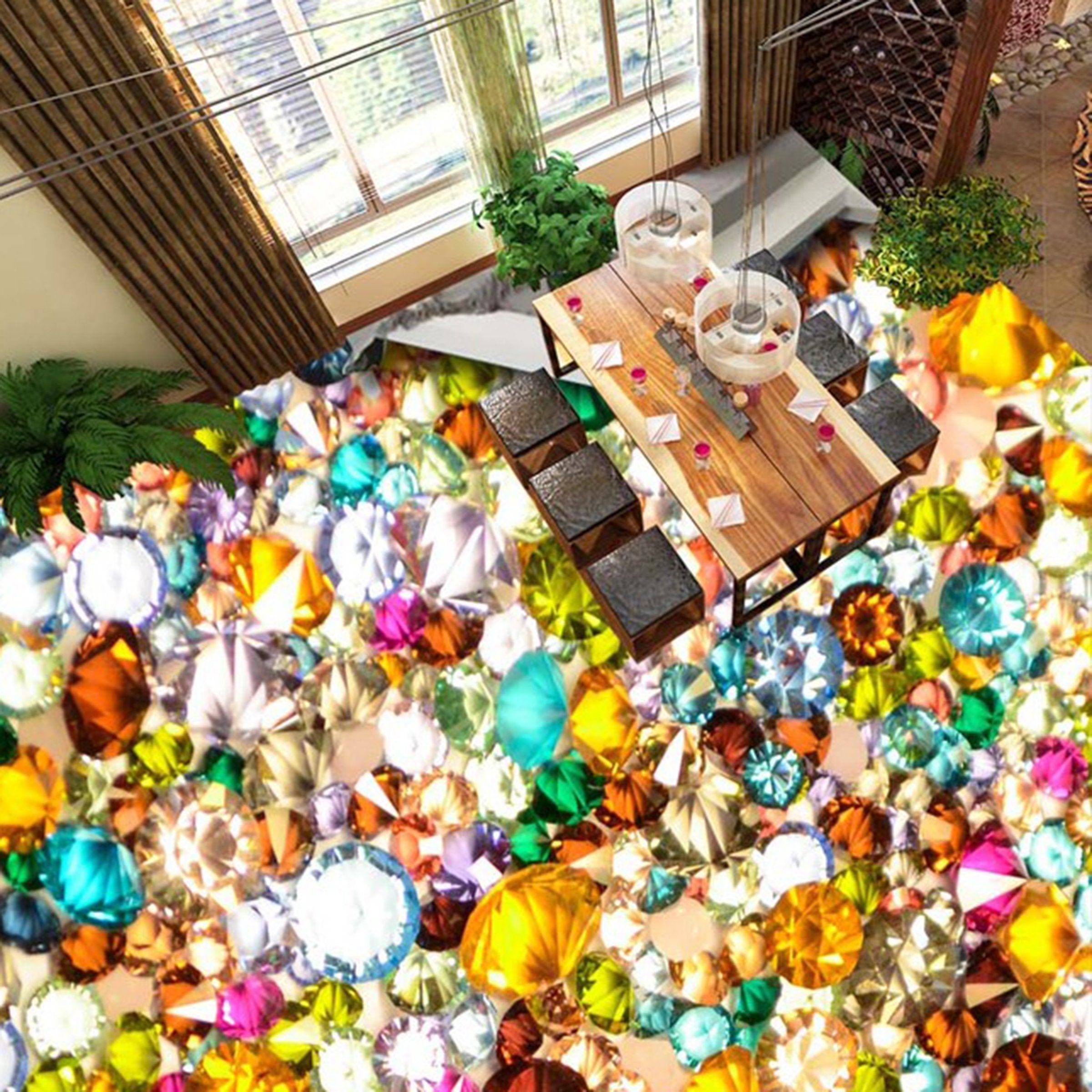 3D Colorful Balloons WG293 Floor Mural Wallpaper AJ Wallpaper 2