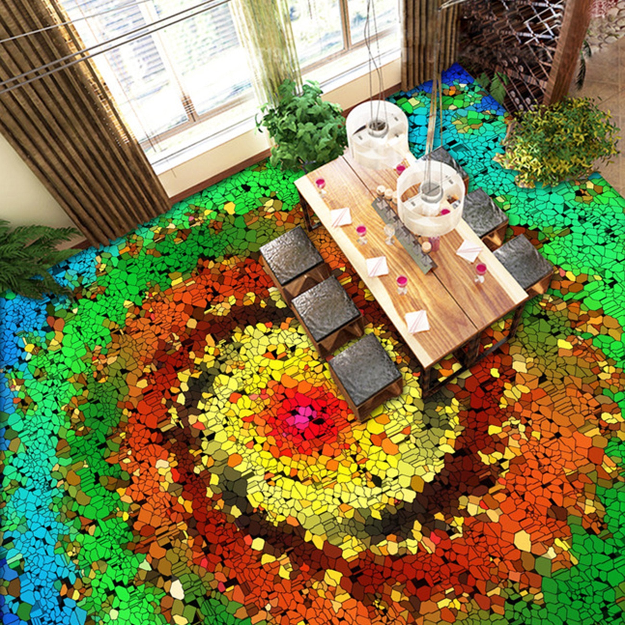 3D Colorful Road WG145 Floor Mural Wallpaper AJ Wallpaper 2