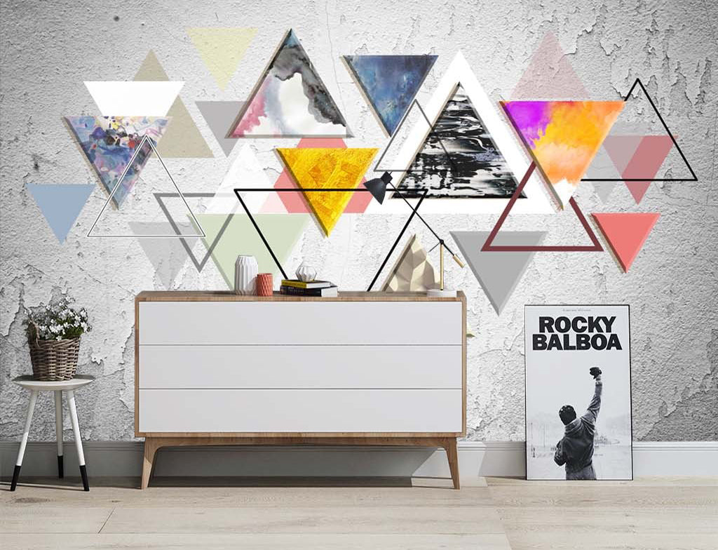 3D Colored Triangle WG470 Wall Murals