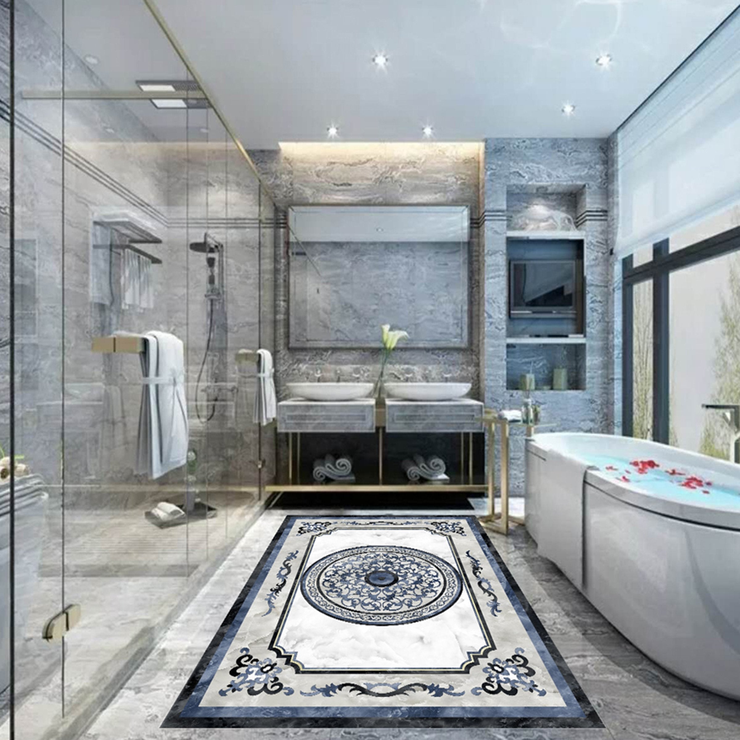 3D Gray Pattern WG735 Floor Mural Wallpaper AJ Wallpaper 2