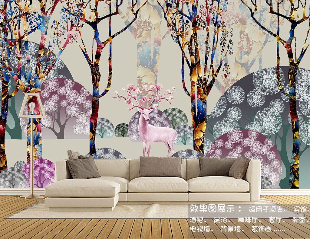3D Colored Elk 209 Wall Murals Wallpaper AJ Wallpaper 2