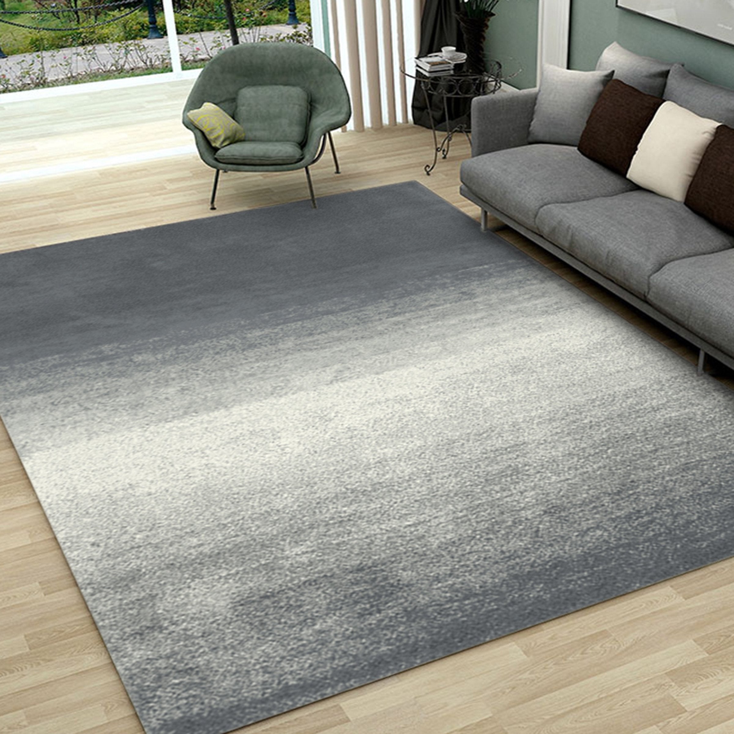 3D Gray Stripe WG095 Non Slip Rug Mat Mat AJ Creativity Home