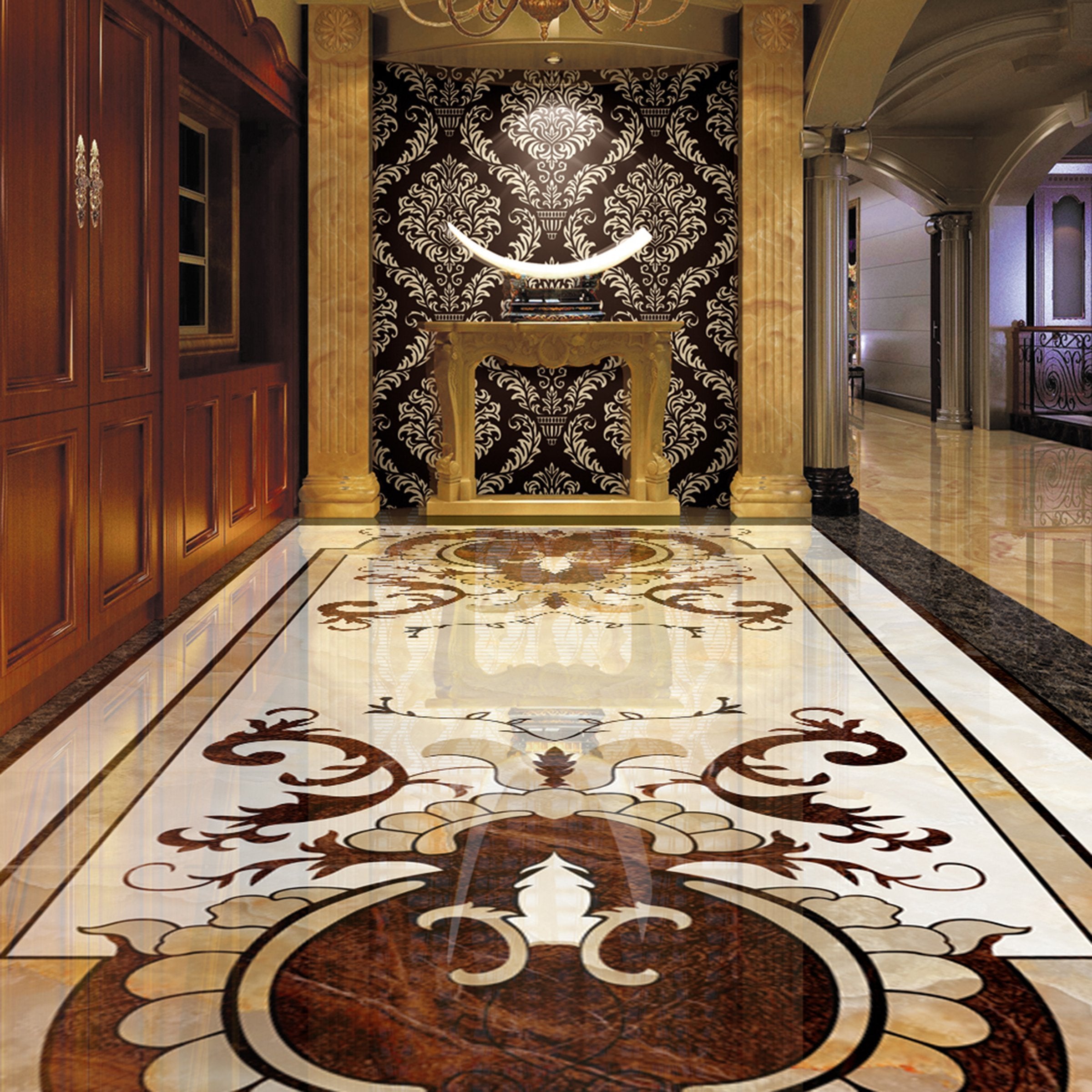 3D Marble Heart Pattern WG393 Floor Mural Wallpaper AJ Wallpaper 2