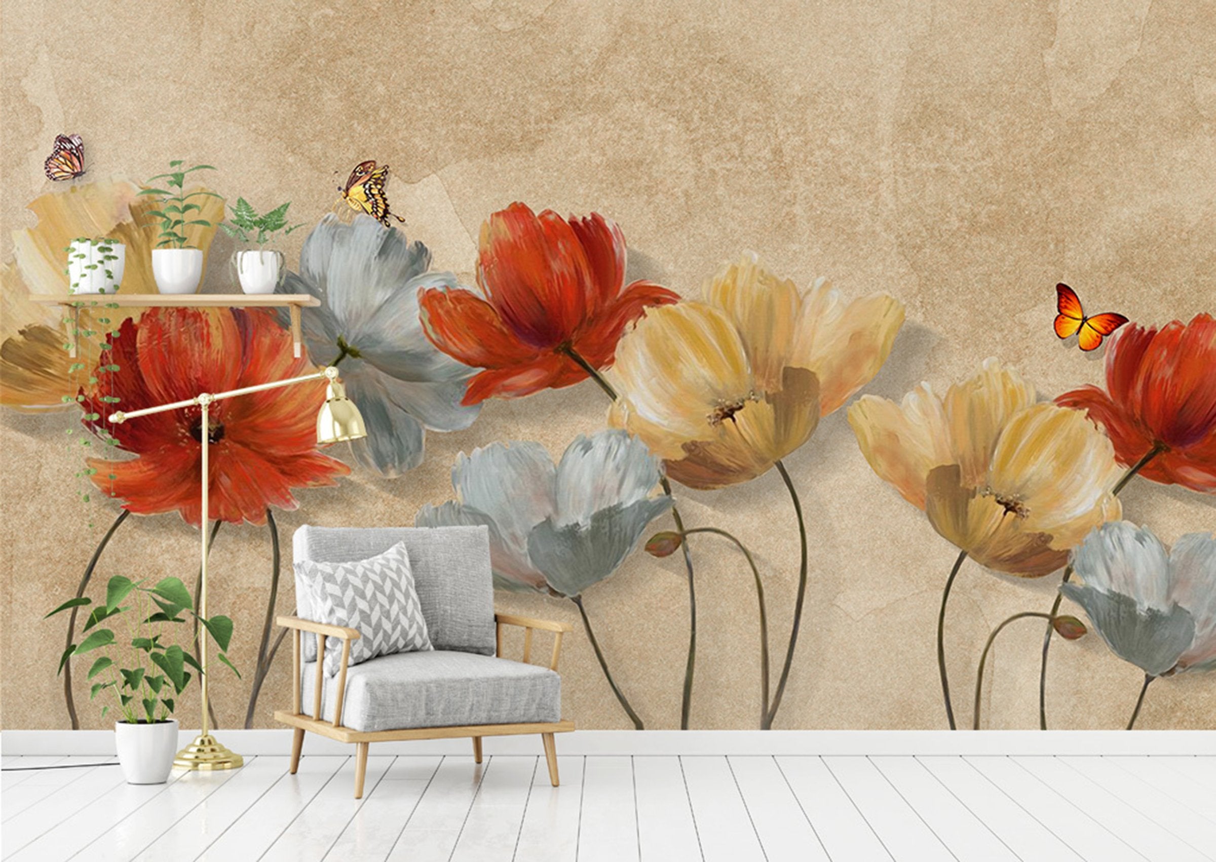 3D Flowers 326 Wall Murals Wallpaper AJ Wallpaper 2