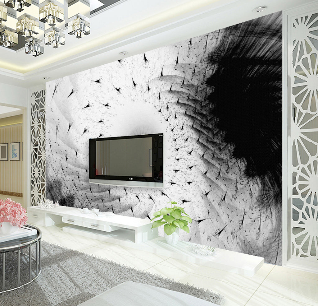 3D Black Dandel WG251 Wall Murals