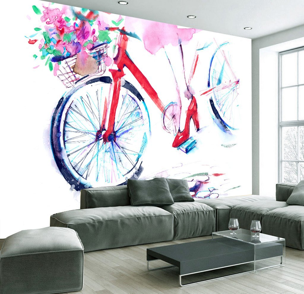 3D Painted Bicycle 130 Wall Murals Wallpaper AJ Wallpaper 2