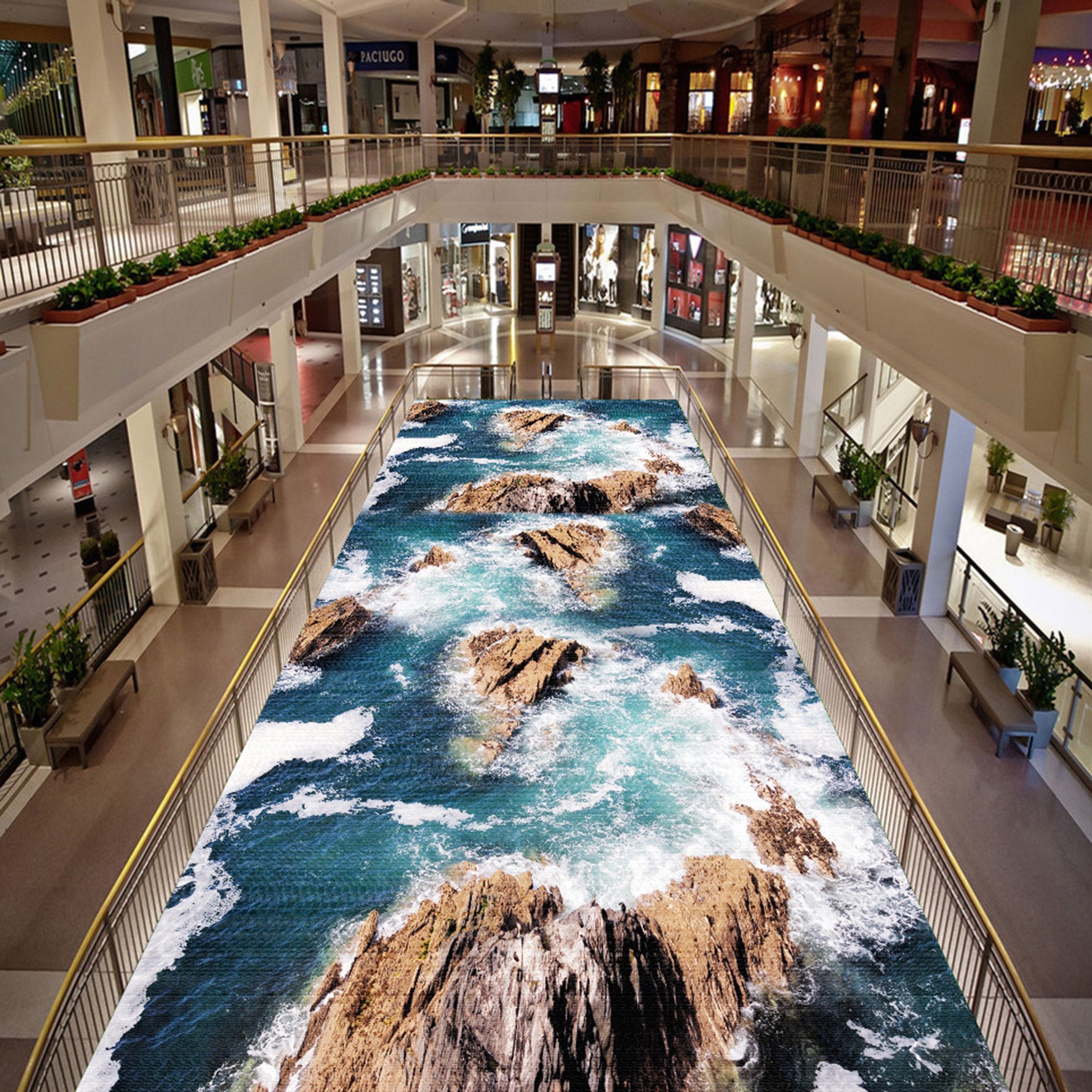 3D Blue Sea Water WG062 Floor Mural Wallpaper AJ Wallpaper 2