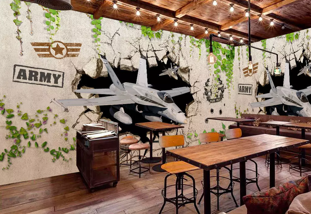 3D Broken Wall Plane 361 Wallpaper AJ Wallpaper 2