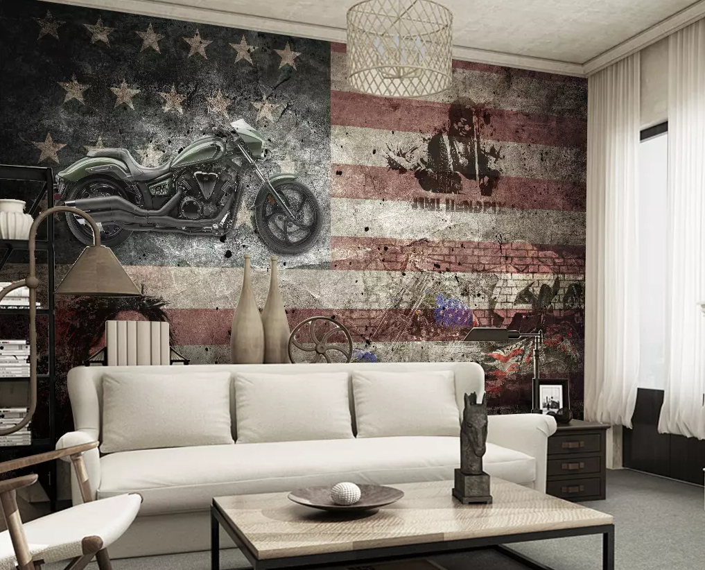 3D Flag Background Motorcycle 265 Wallpaper AJ Wallpaper 2