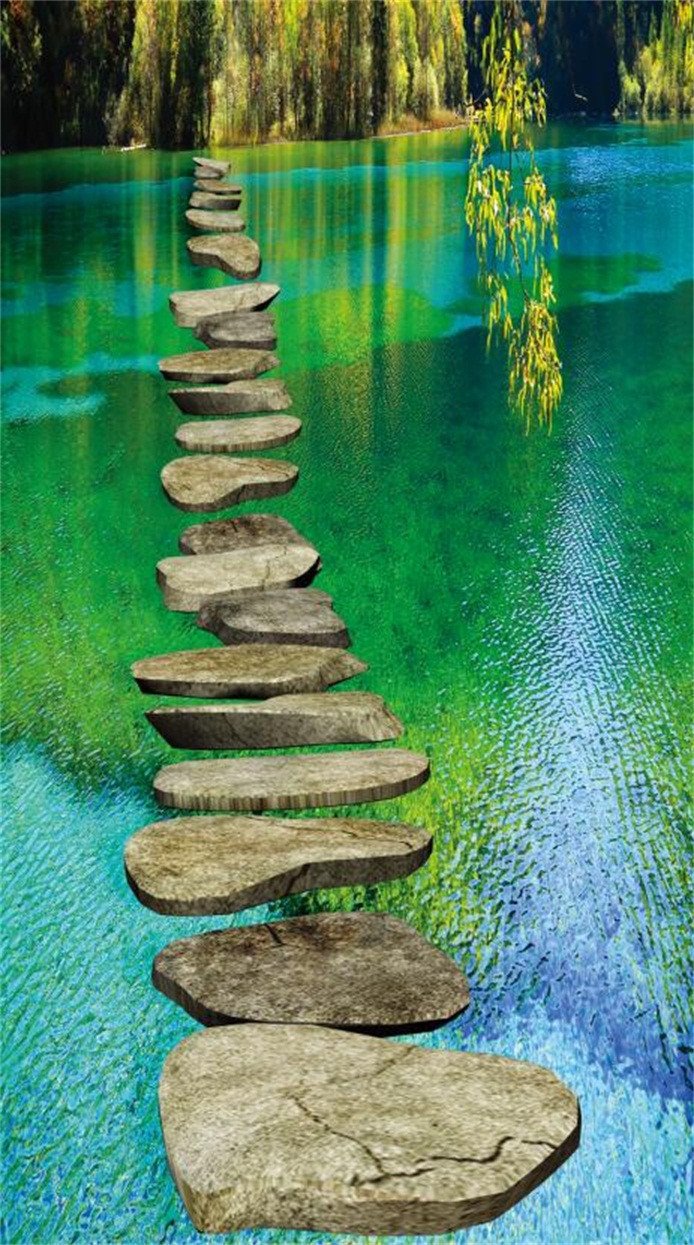 3D River Stones Road 512 Stair Risers Wallpaper AJ Wallpaper