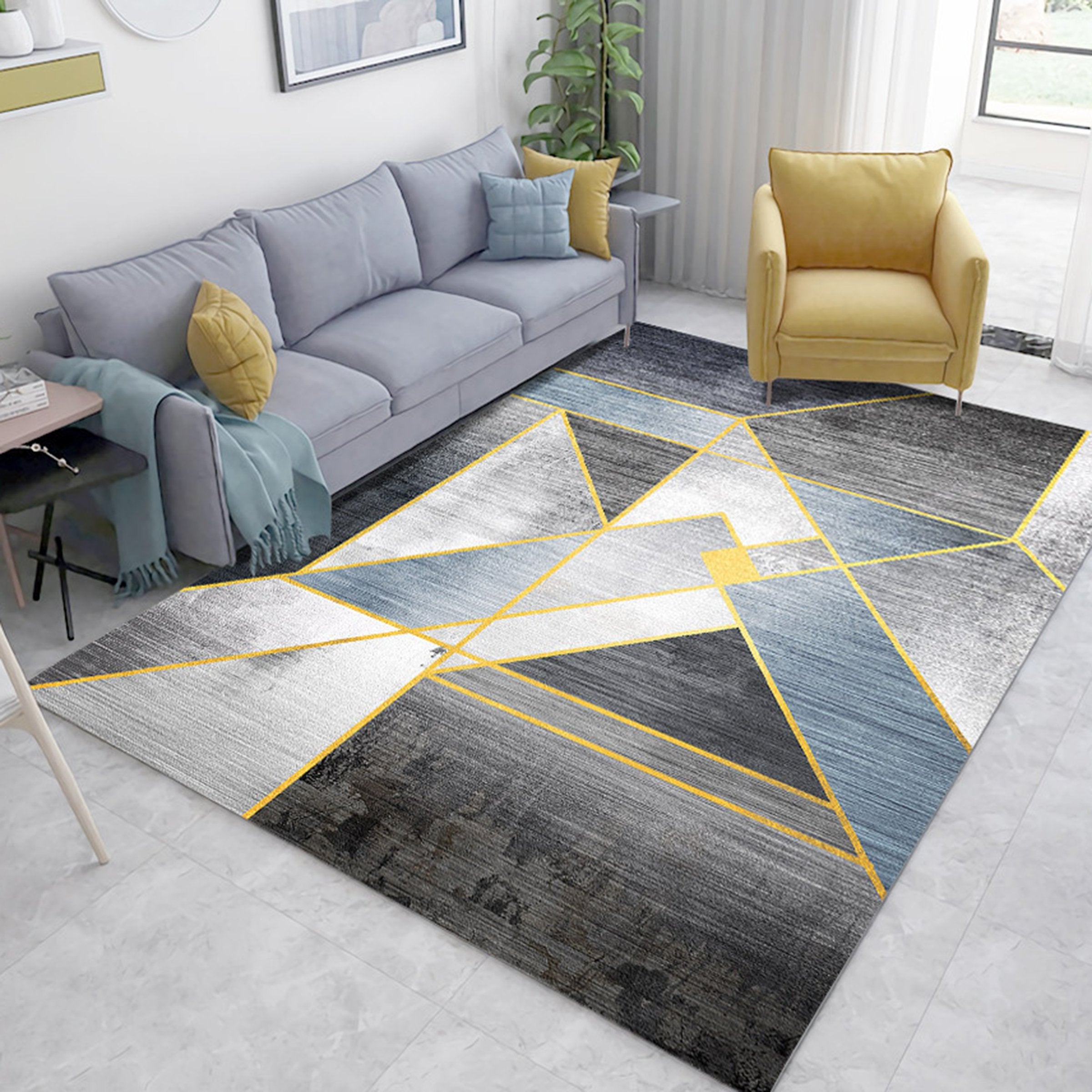 3D Color Geometry WG206 Non Slip Rug Mat Mat AJ Creativity Home