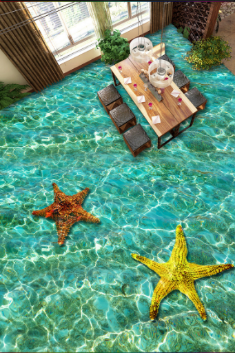 3D Starfish 357 Floor Mural Wallpaper AJ Wallpaper 2