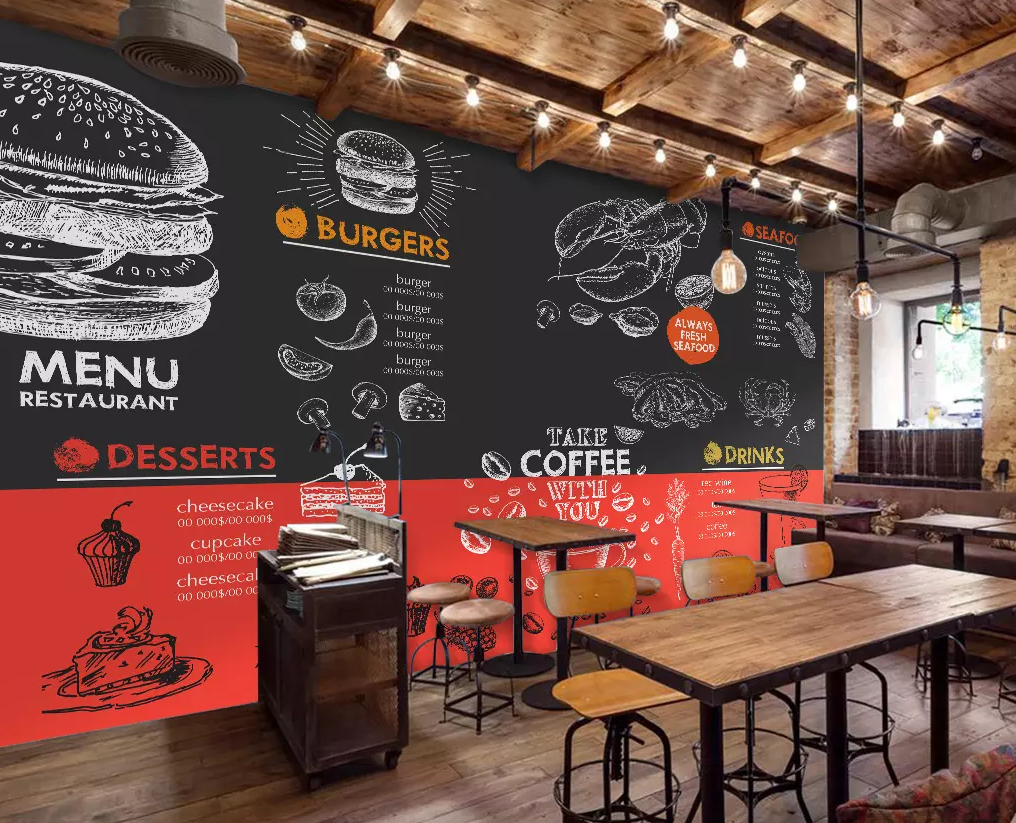 3D Doodle Hamburger Coffee 203 Wallpaper AJ Wallpaper 2