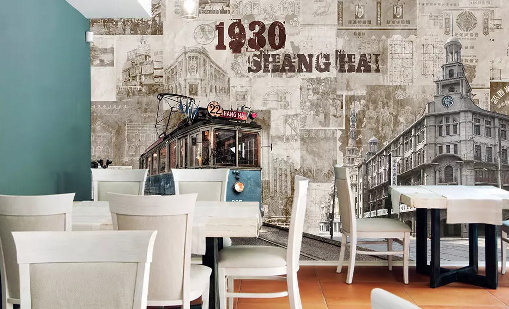 3D Retro Shop Tram 70 Wallpaper AJ Wallpaper 2