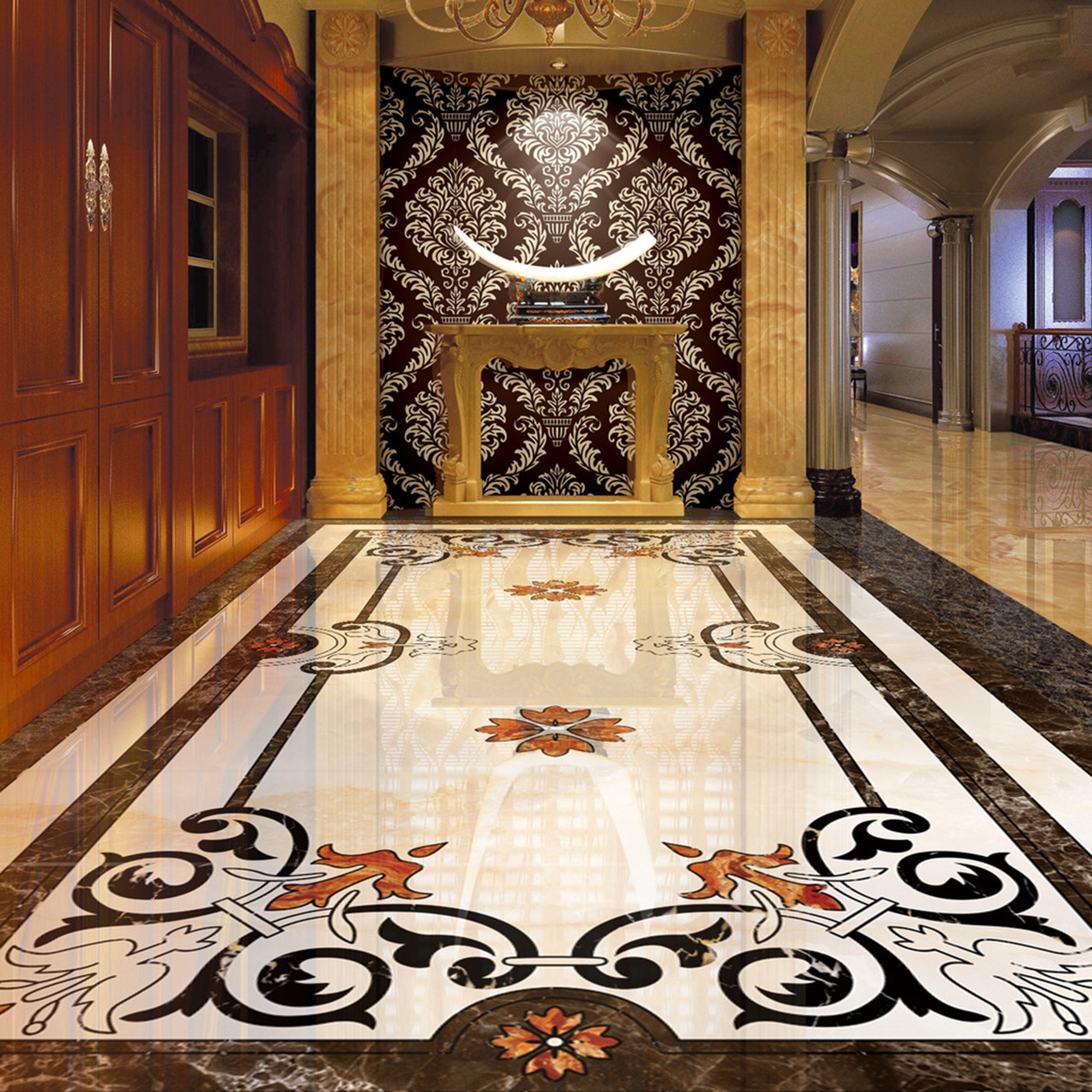 3D Marble Pattern WG329 Floor Mural Wallpaper AJ Wallpaper 2