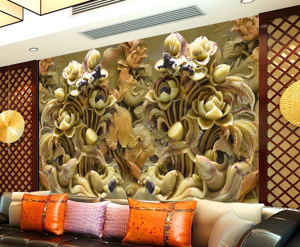 3D Carving Flowers 610 Wall Murals Wallpaper AJ Wallpaper 2
