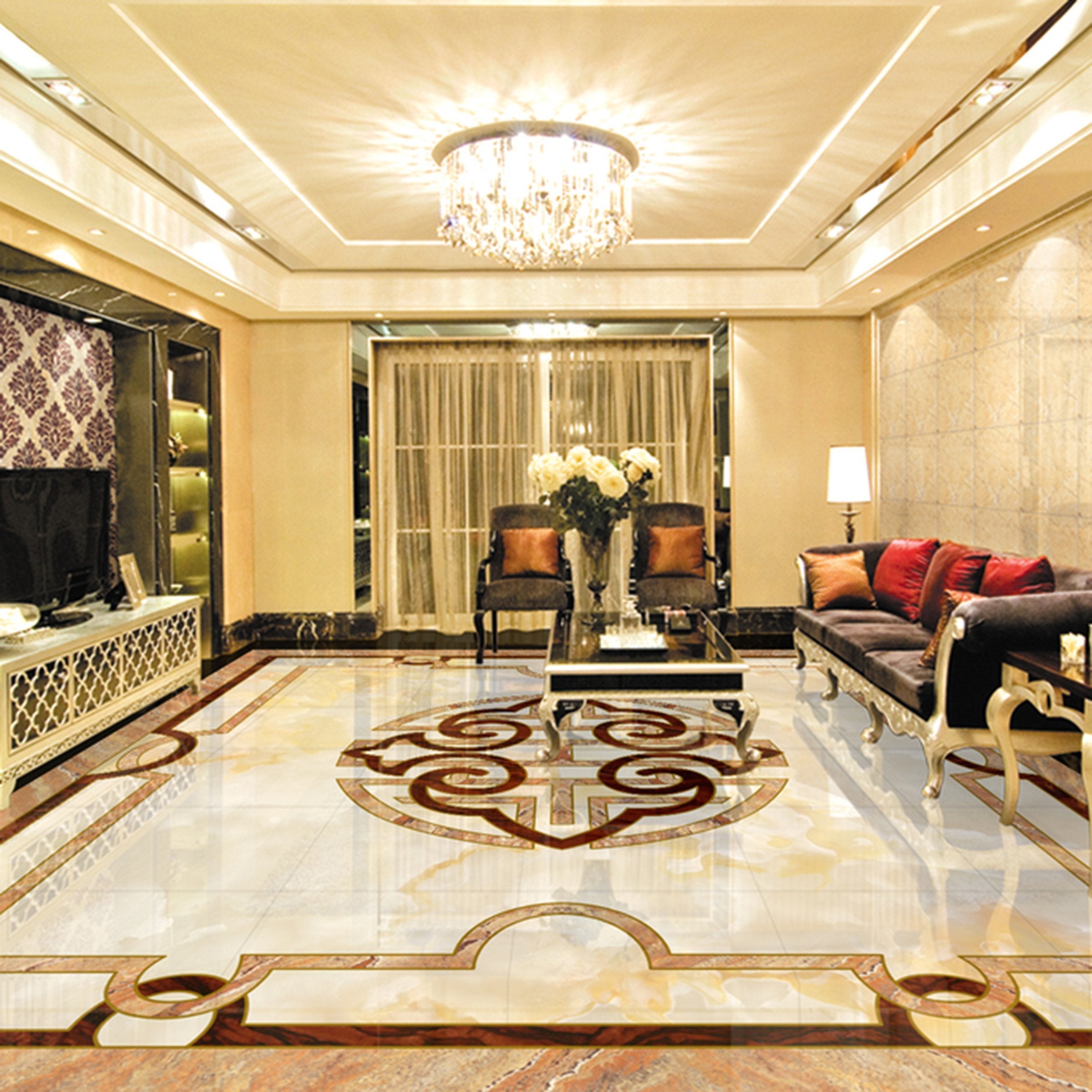 3D Marble Pattern WG417 Floor Mural Wallpaper AJ Wallpaper 2