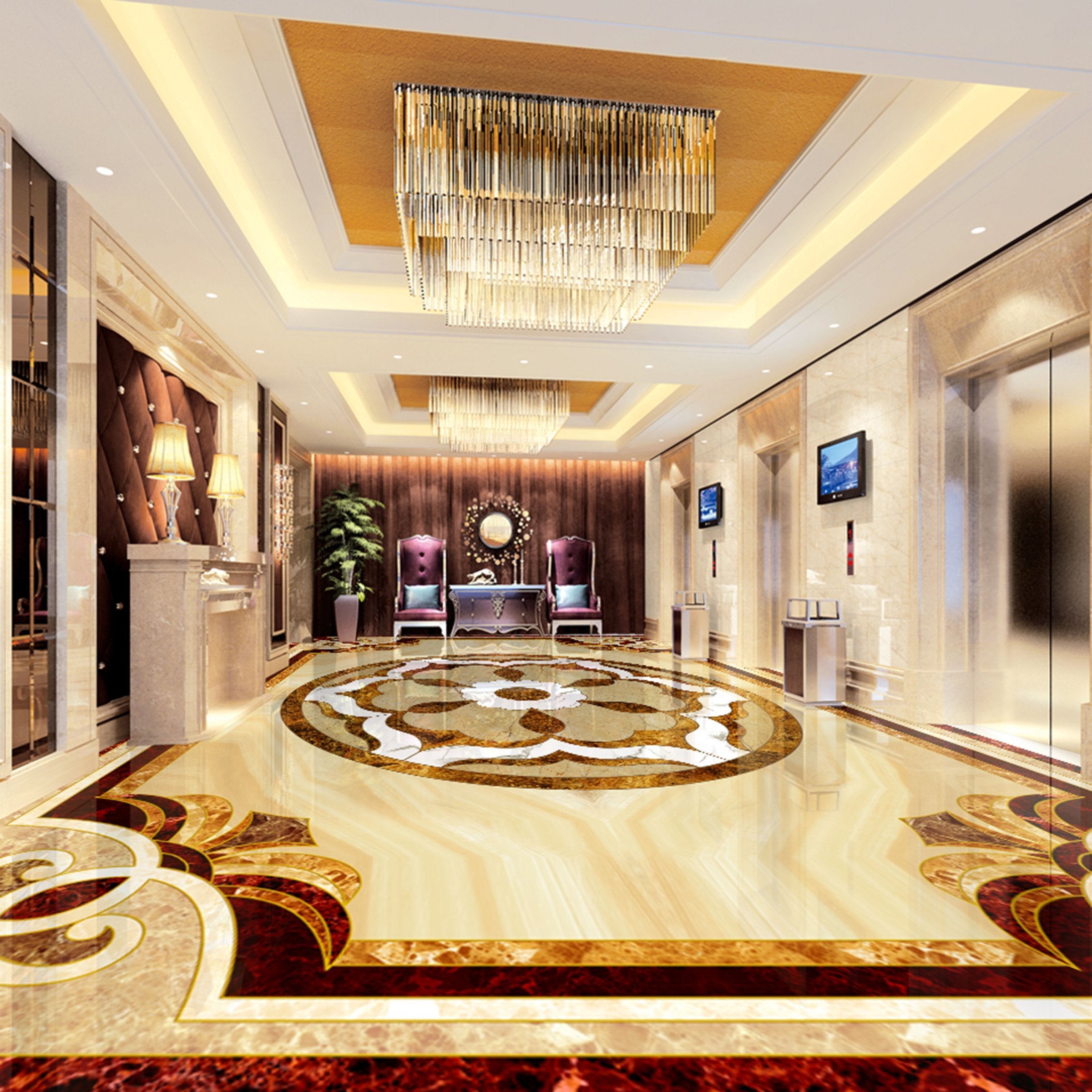 3D Marble Pattern WG413 Floor Mural Wallpaper AJ Wallpaper 2