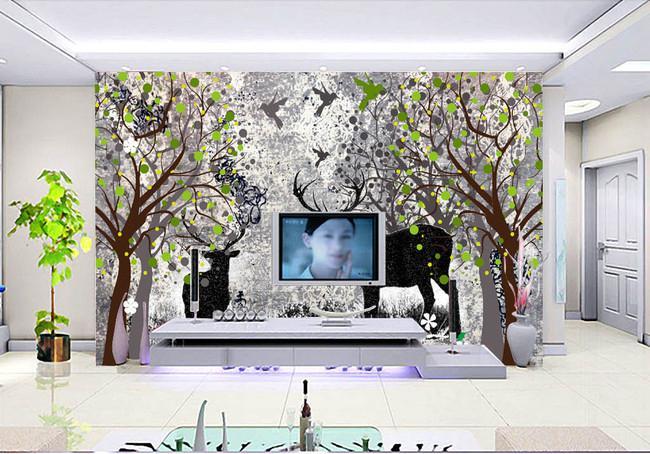 3D Fawn Tree 121 Wall Murals Wallpaper AJ Wallpaper 2
