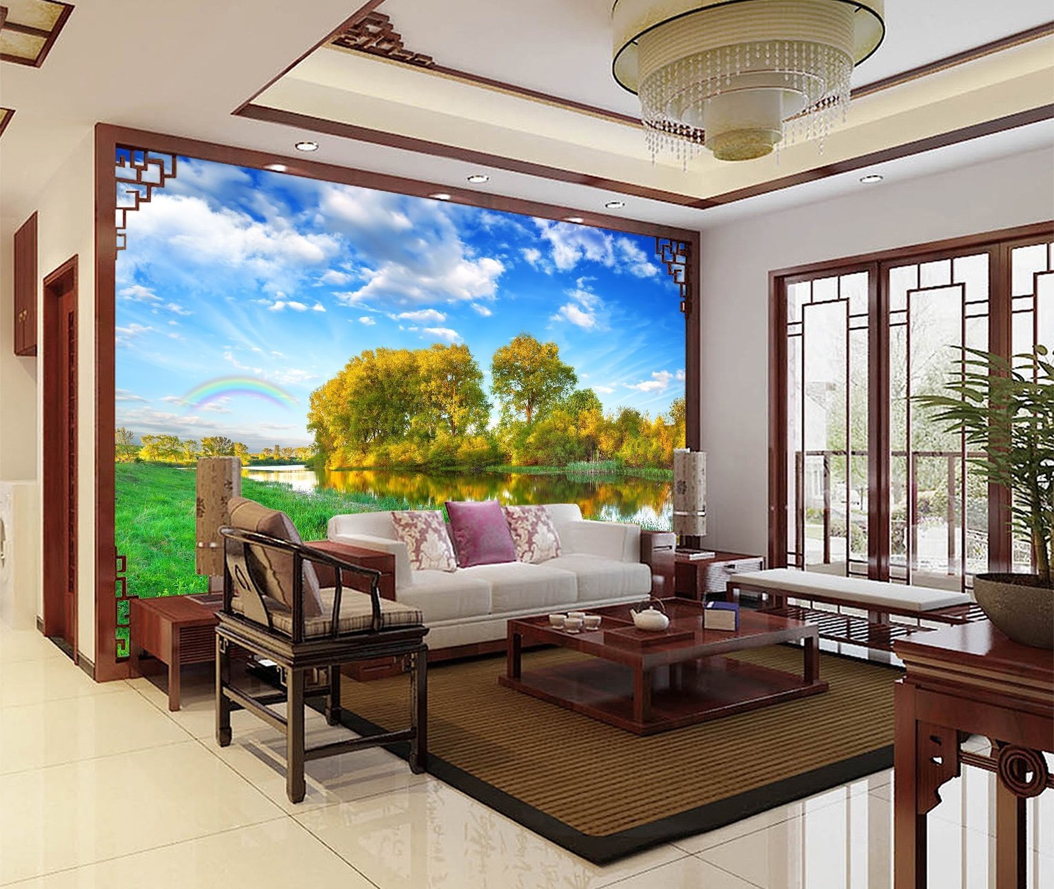 3D Rainbow River 304 Wallpaper AJ Wallpaper