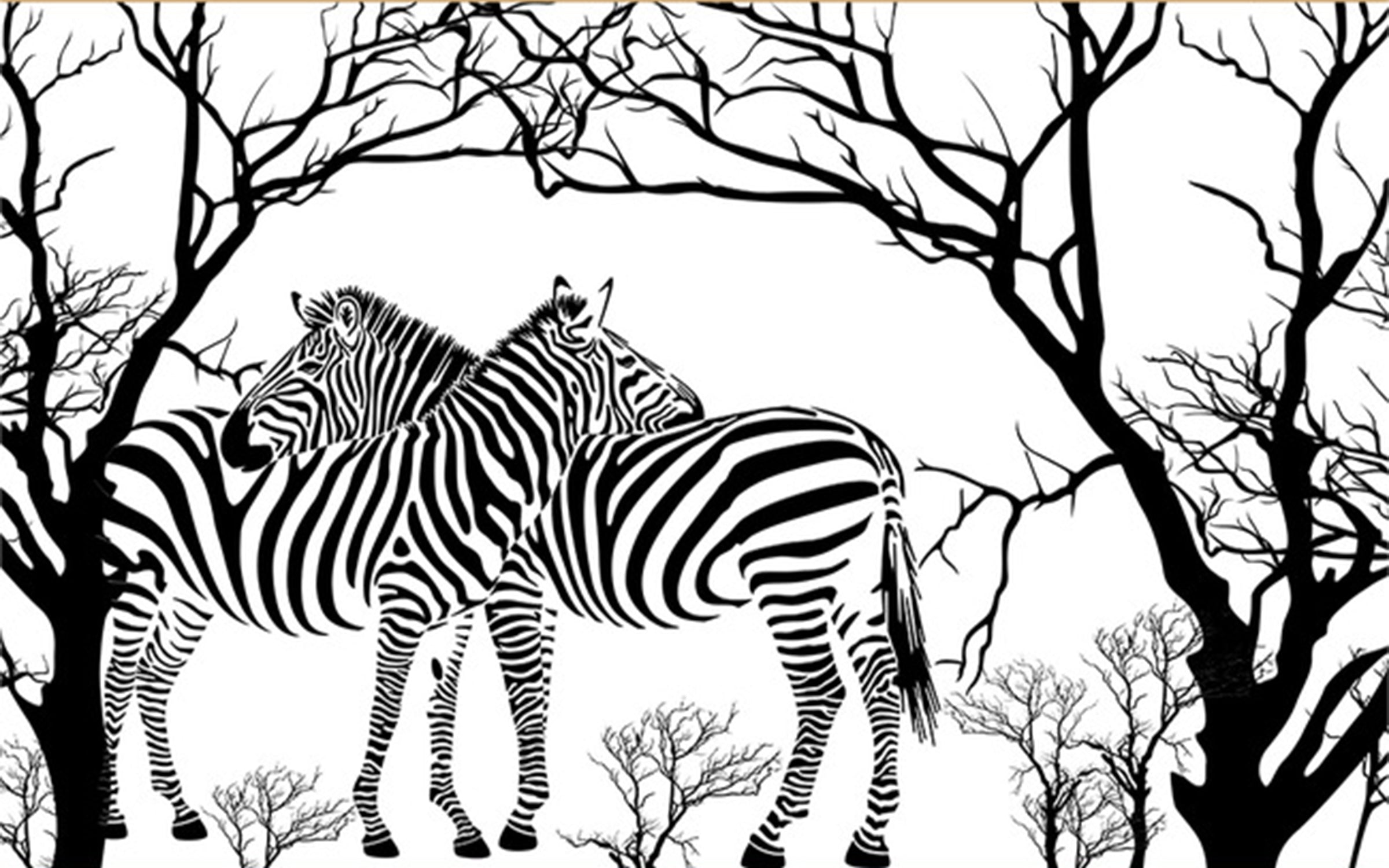 3D Zebra Tree WG229 Wall Murals