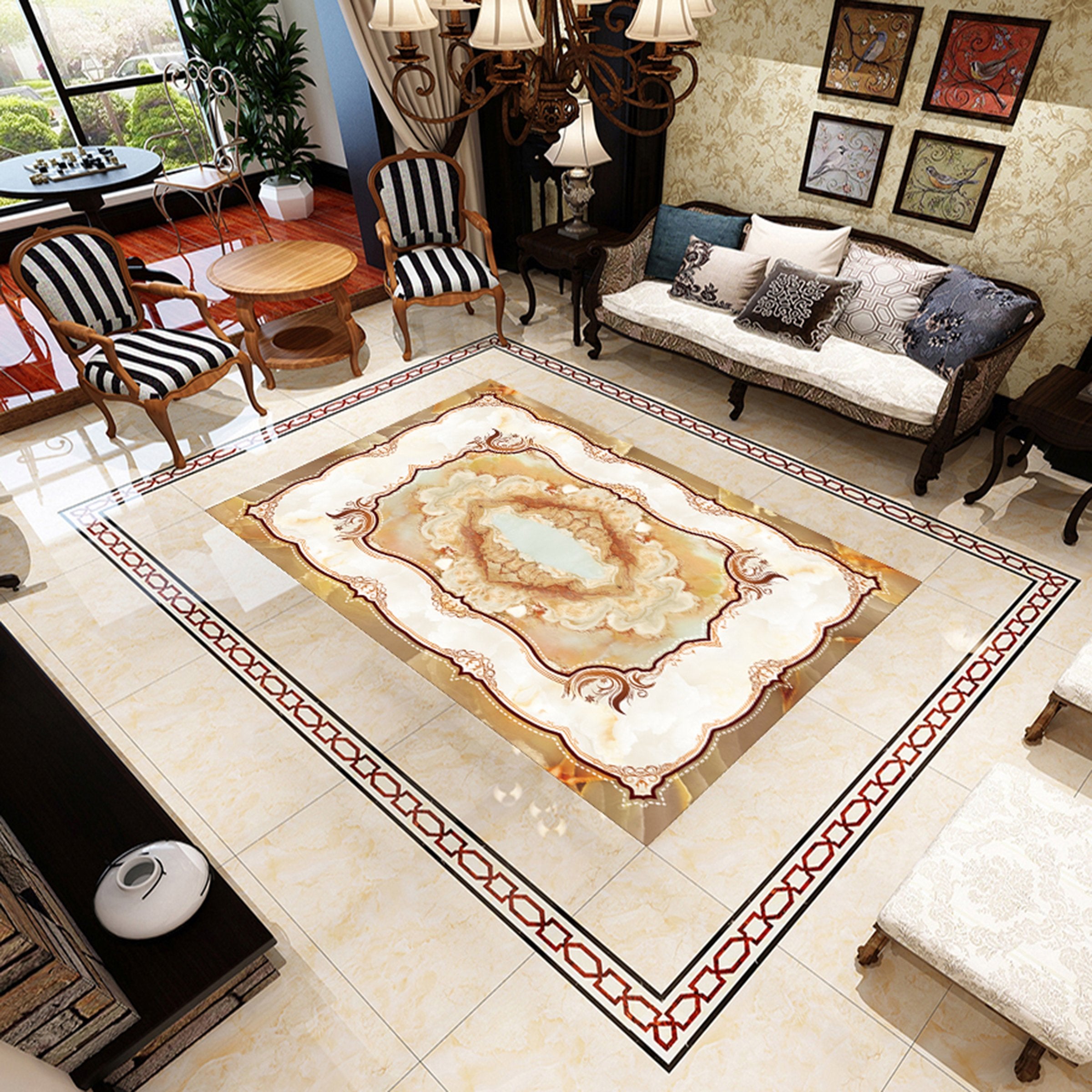 3D Color Pattern WG120 Floor Mural Wallpaper AJ Wallpaper 2