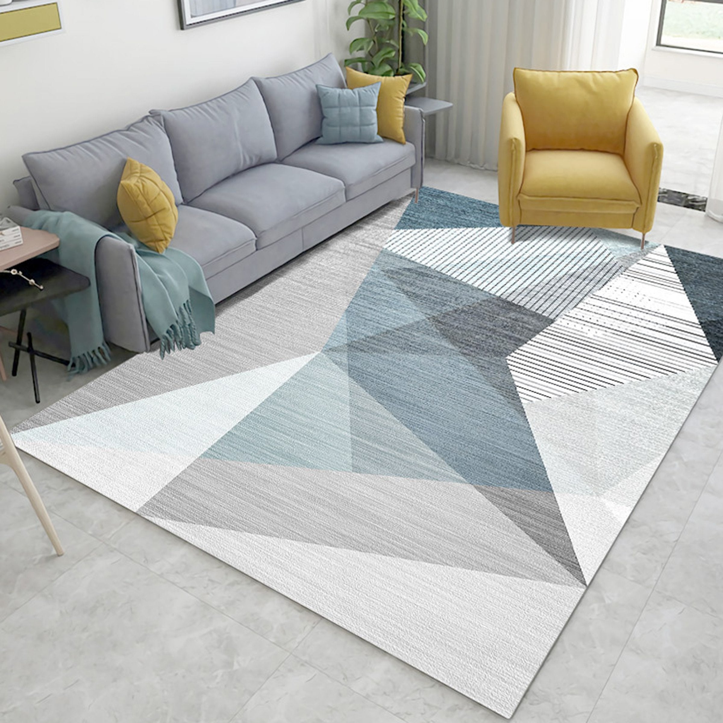 3D Color Geometry WG205 Non Slip Rug Mat Mat AJ Creativity Home