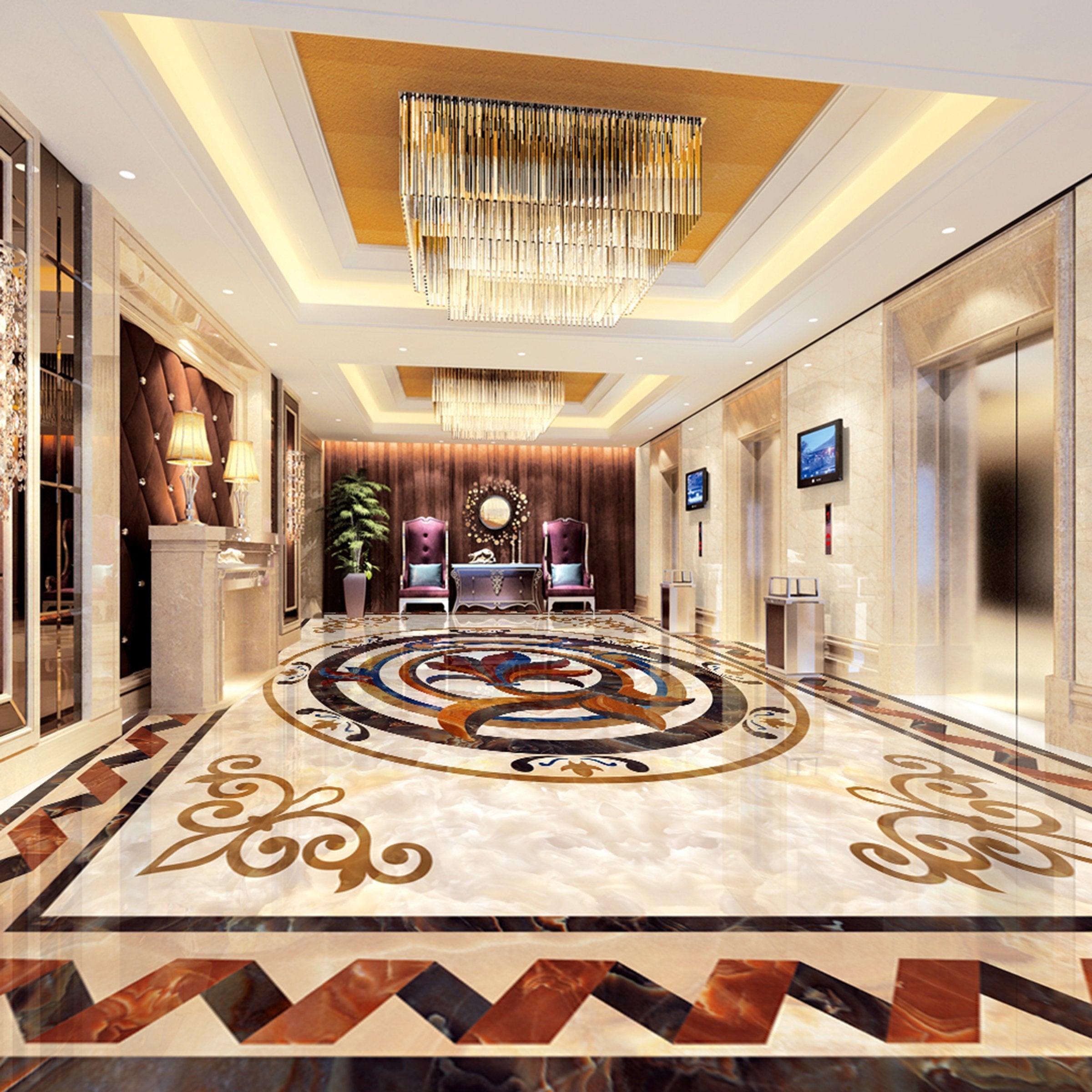 3D Marble Pattern WG434 Floor Mural Wallpaper AJ Wallpaper 2
