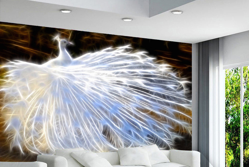 3D White Phoenix WG245 Wall Murals