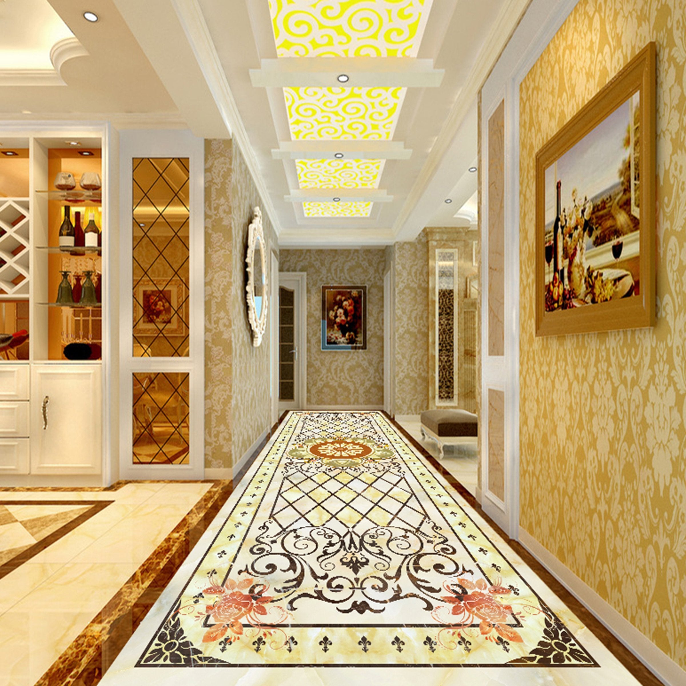 3D Marble Pattern WG305 Floor Mural Wallpaper AJ Wallpaper 2
