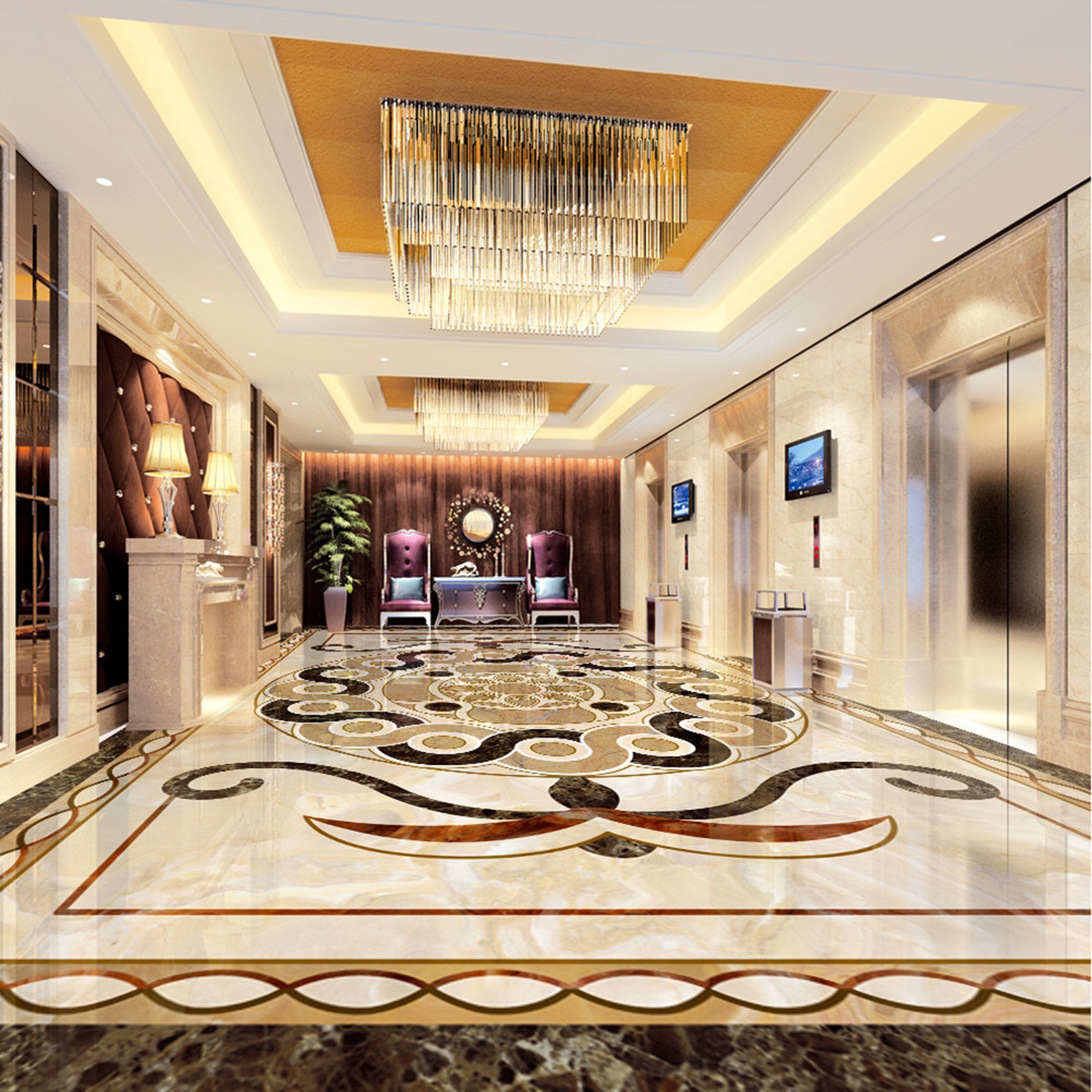3D Rich Marble Pattern WG553 Floor Mural Wallpaper AJ Wallpaper 2