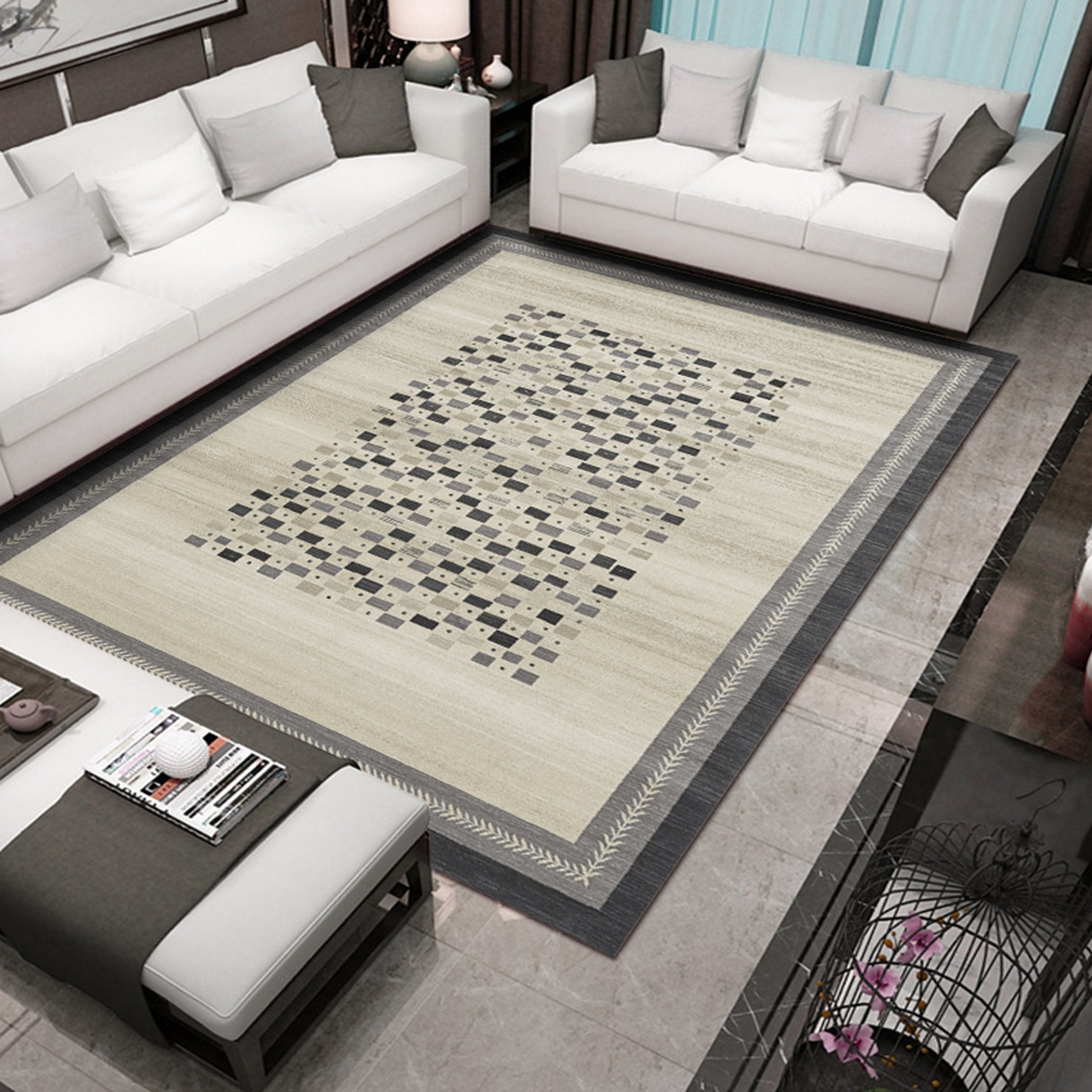 3D Colored Square WG085 Non Slip Rug Mat Mat AJ Creativity Home