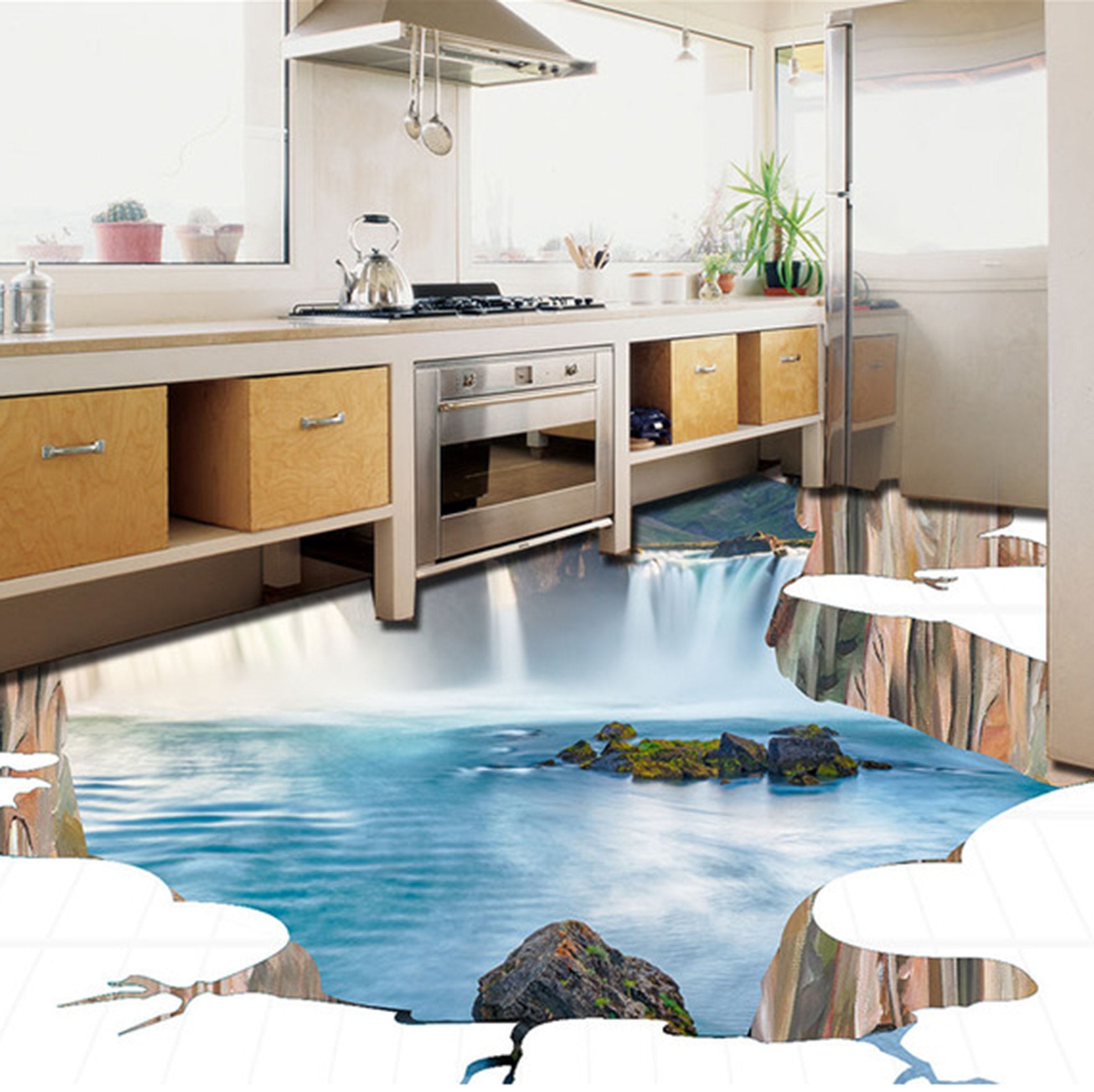 3D Seawater WG015 Floor Mural Wallpaper AJ Wallpaper 2