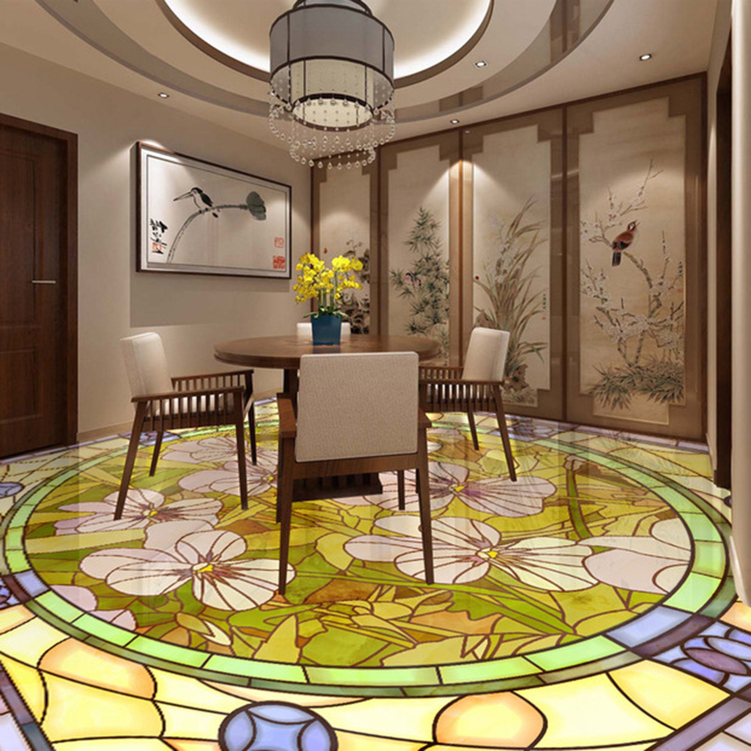 3D Beautiful Flowers WG147 Floor Mural Wallpaper AJ Wallpaper 2