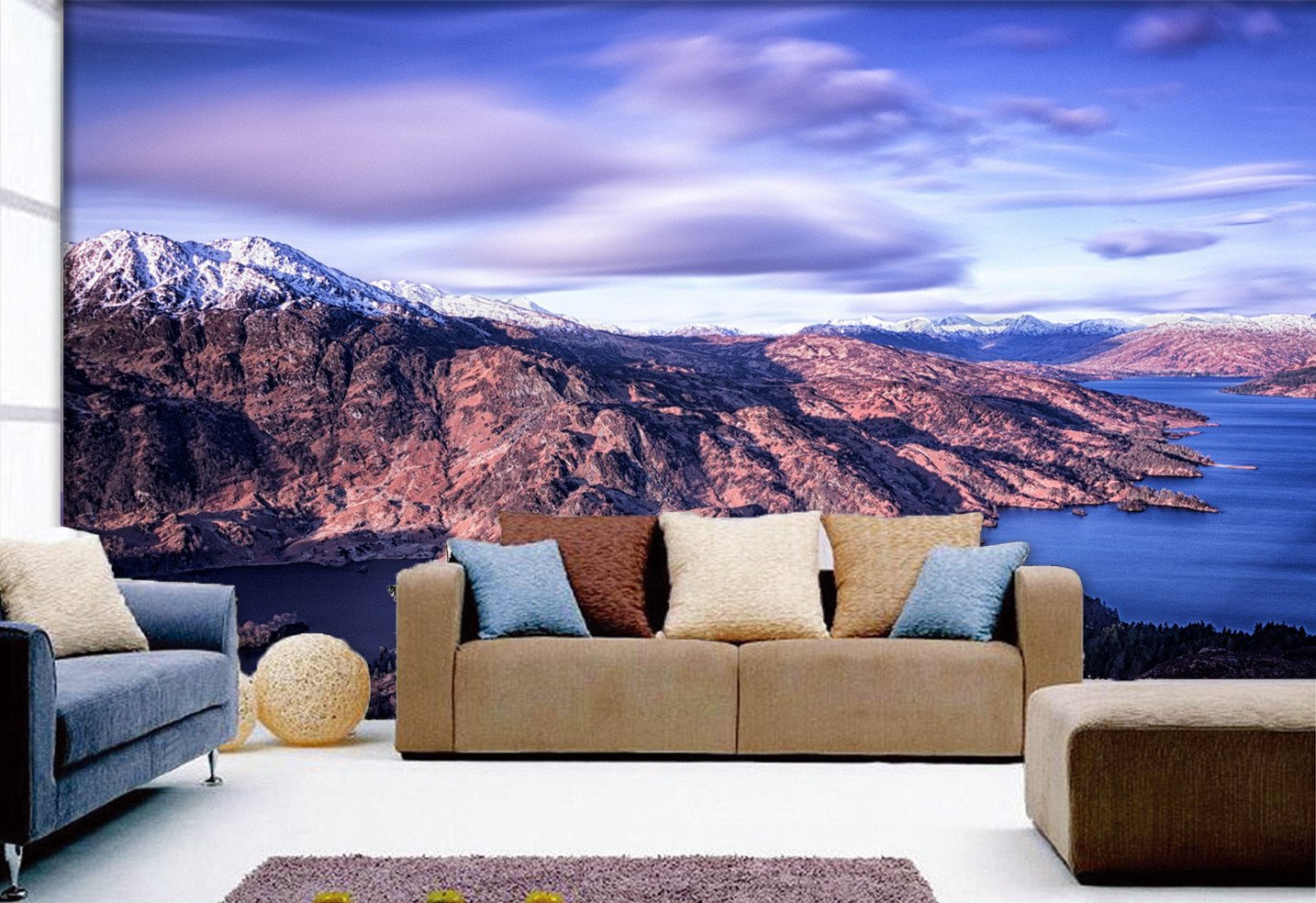 3D Ocean Purple Clouds 253 Wallpaper AJ Wallpaper