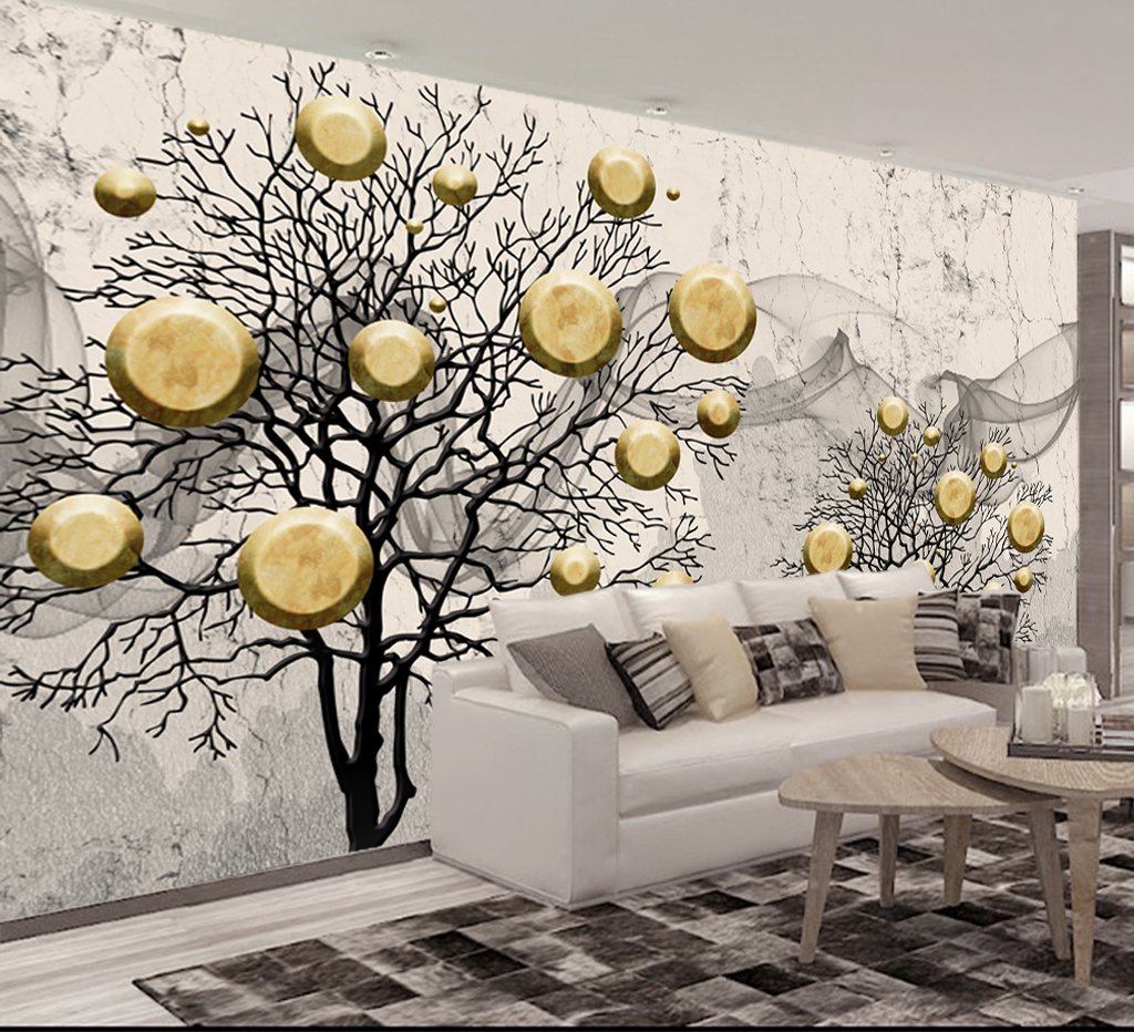 3D Golden Fruit 594 Wall Murals Wallpaper AJ Wallpaper 2