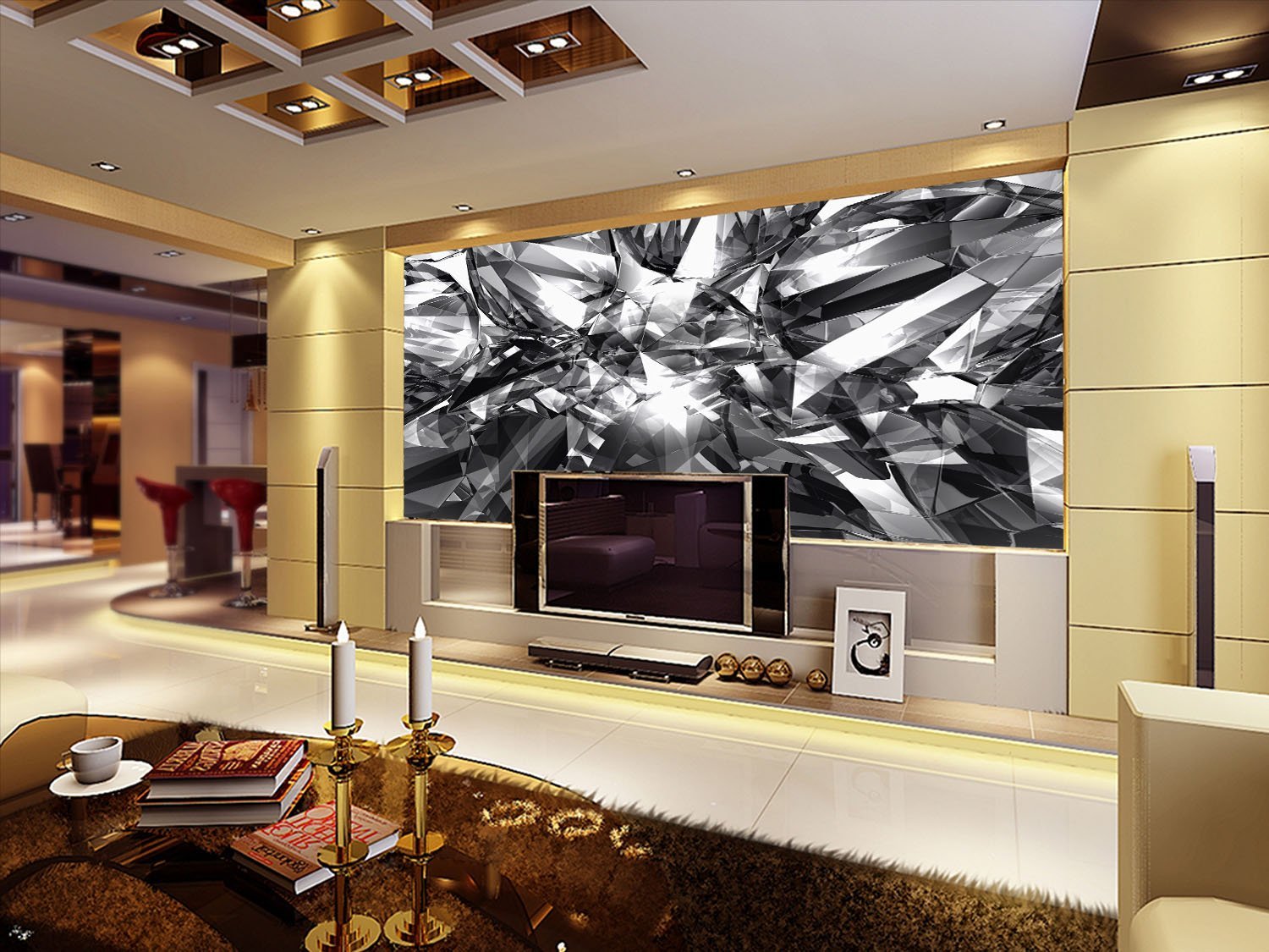 3D Black Crystal 100 Wallpaper AJ Wallpaper