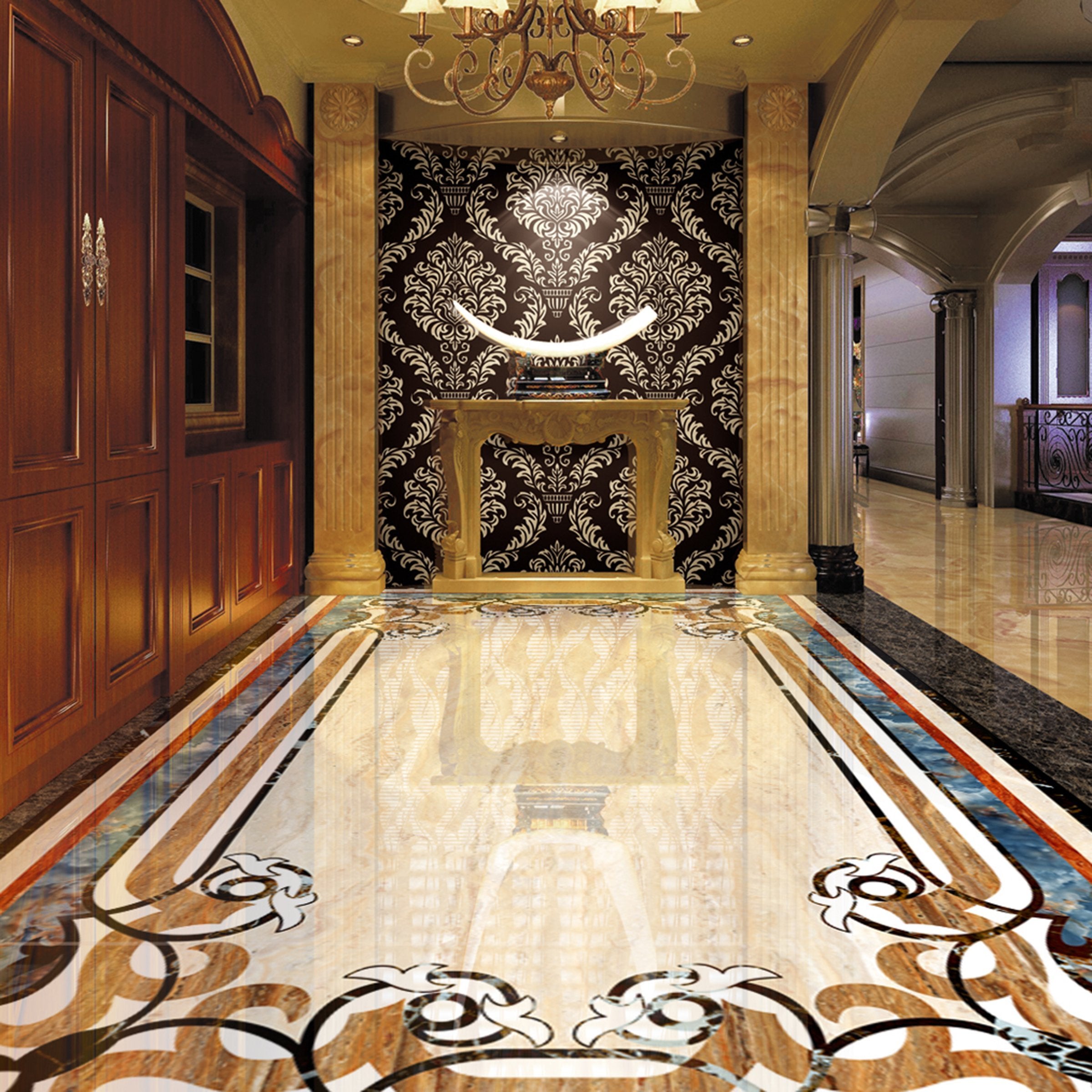 3D Rectangular Marble Pattern WG363 Floor Mural Wallpaper AJ Wallpaper 2