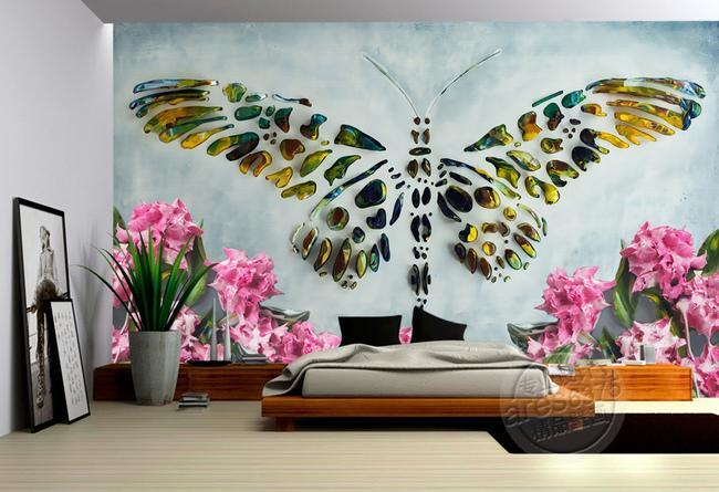 3D Buterful 204 Wall Murals Wallpaper AJ Wallpaper 2