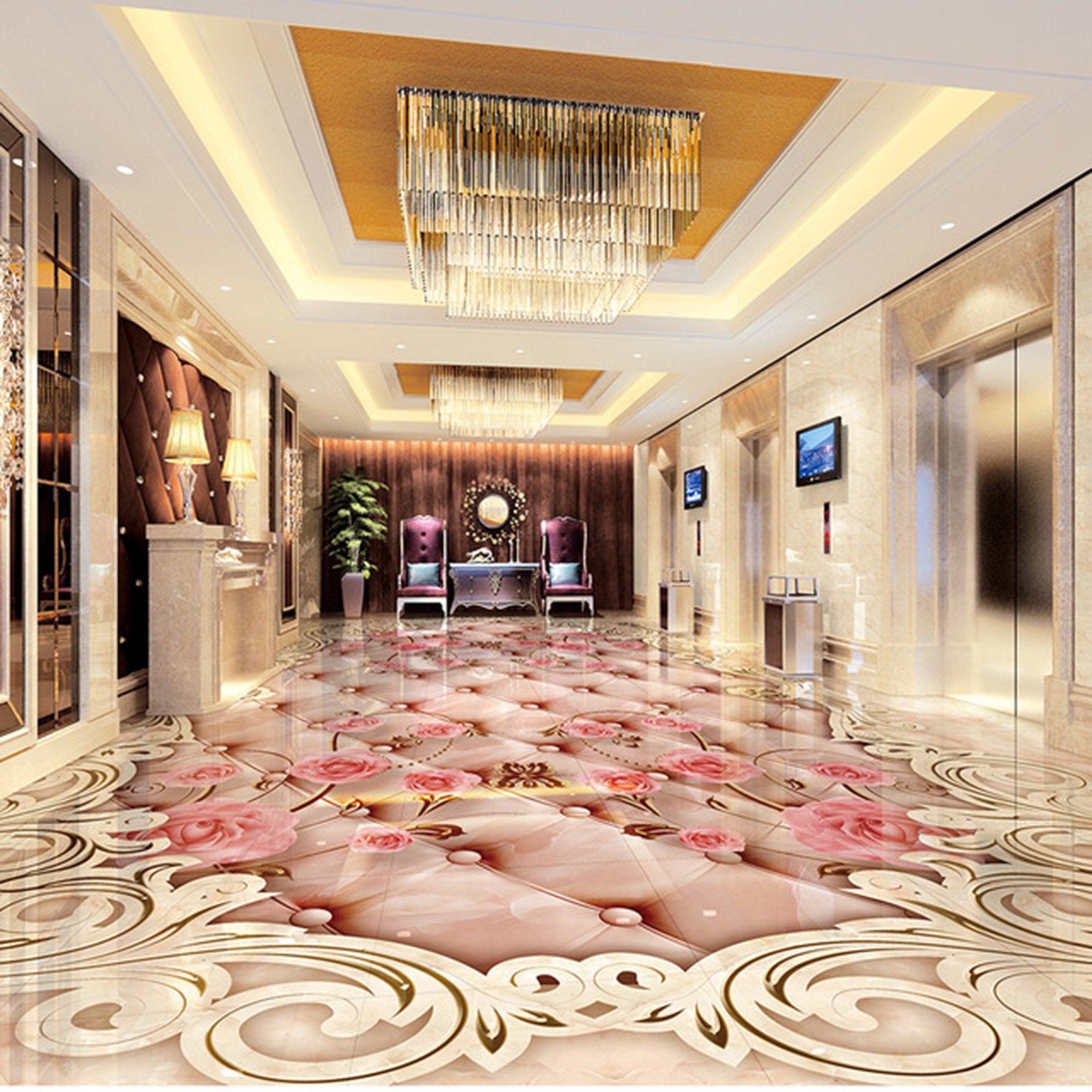 3D Beautiful Flowers WG151 Floor Mural Wallpaper AJ Wallpaper 2